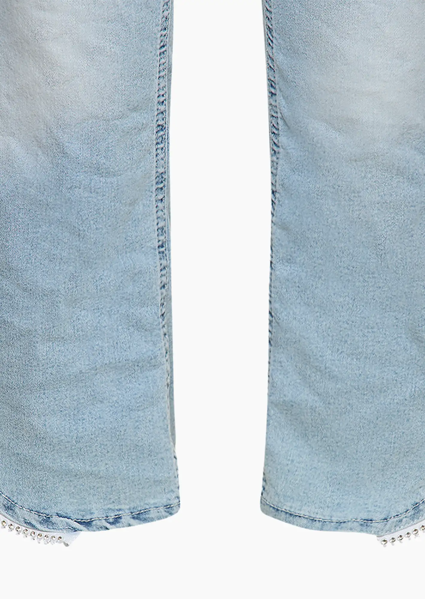 Capri-Jeans, bleached denim