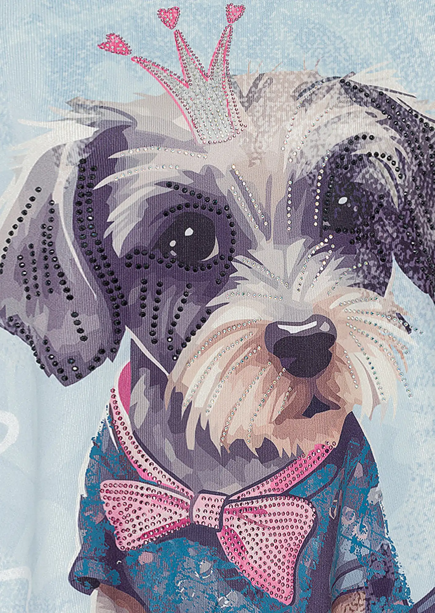 Langarmshirt 'Hund', eiskristall