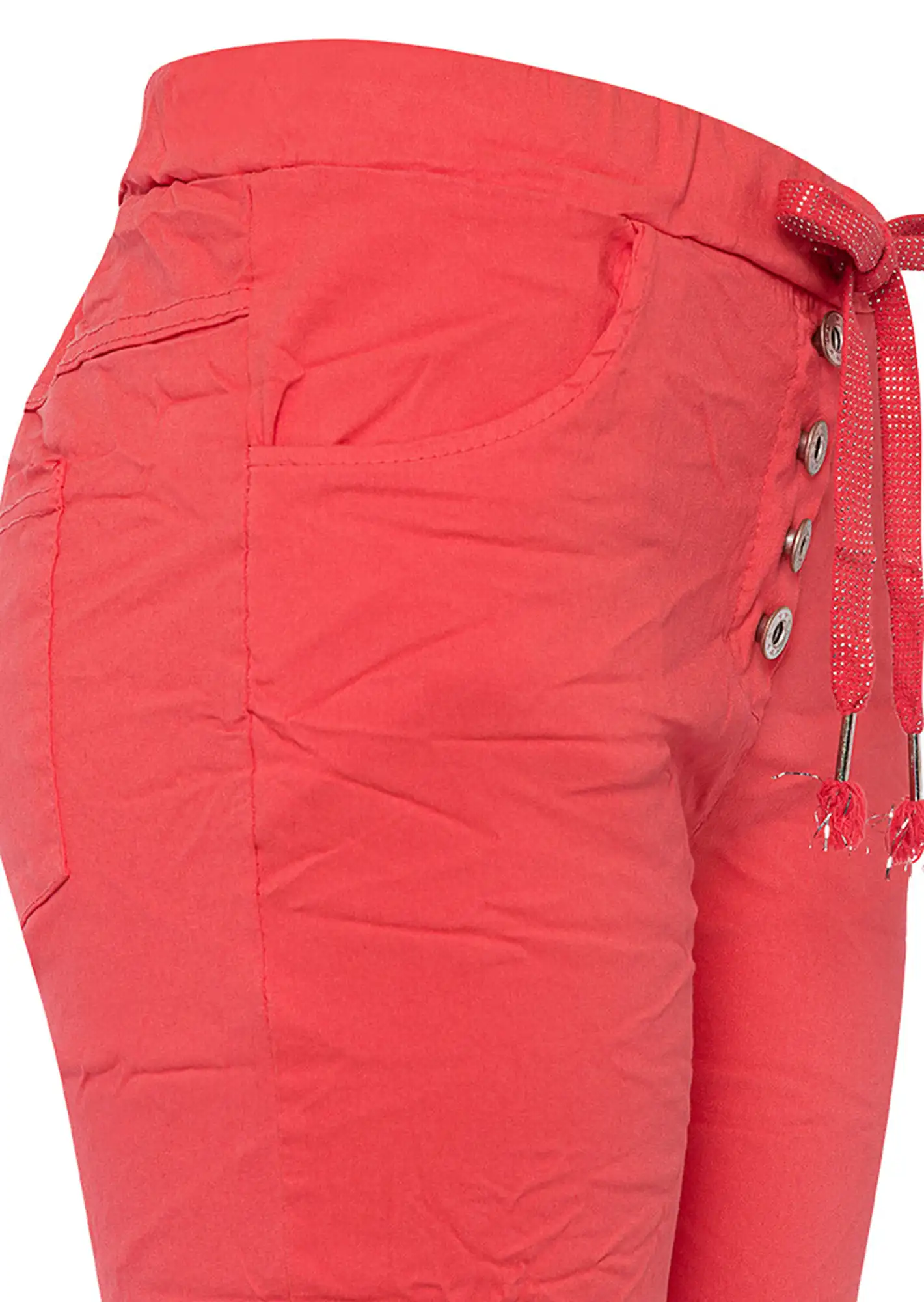 Joggpants mit Knopfleiste, koralle