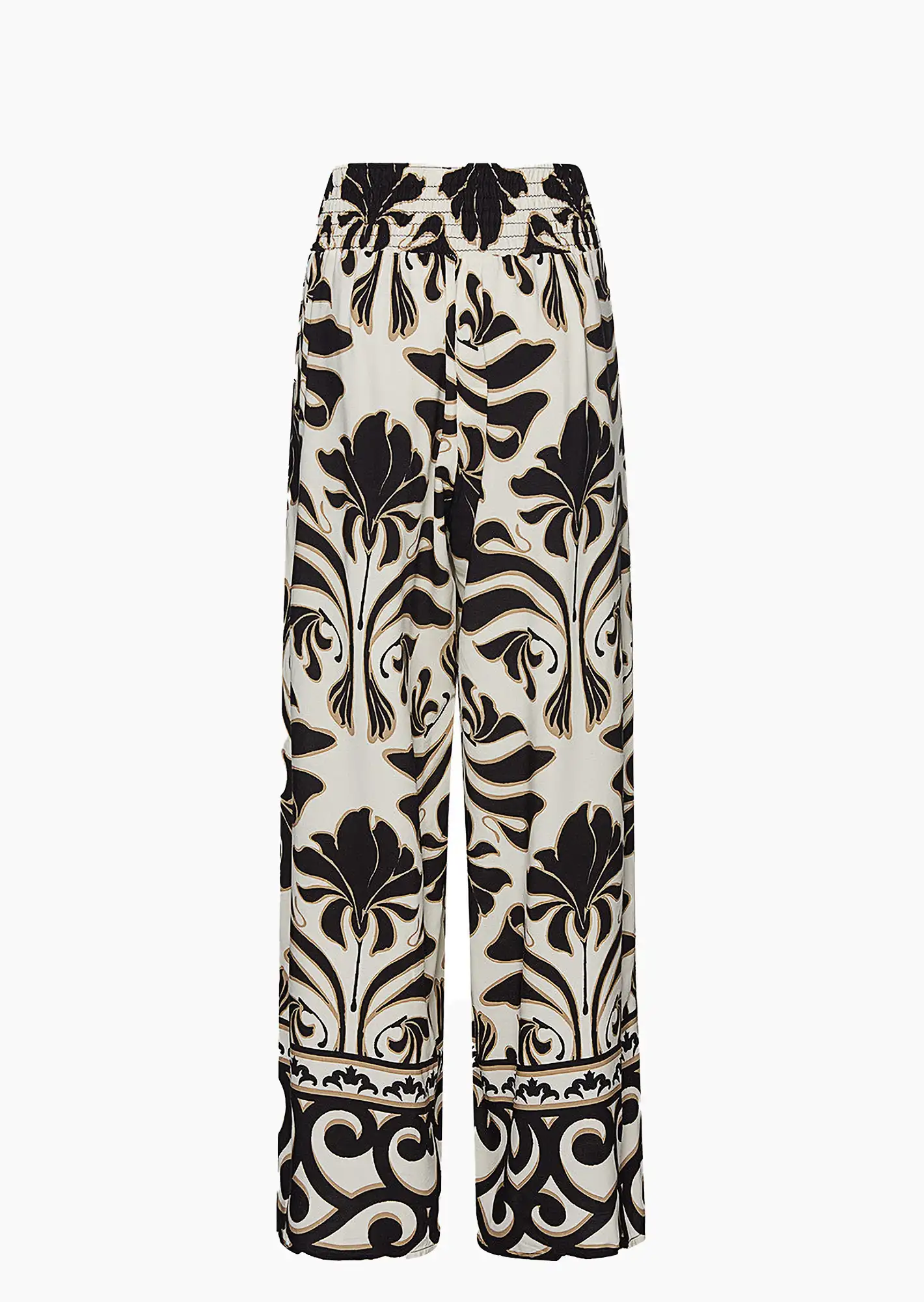 Culotte gemustert, schwarz-crema