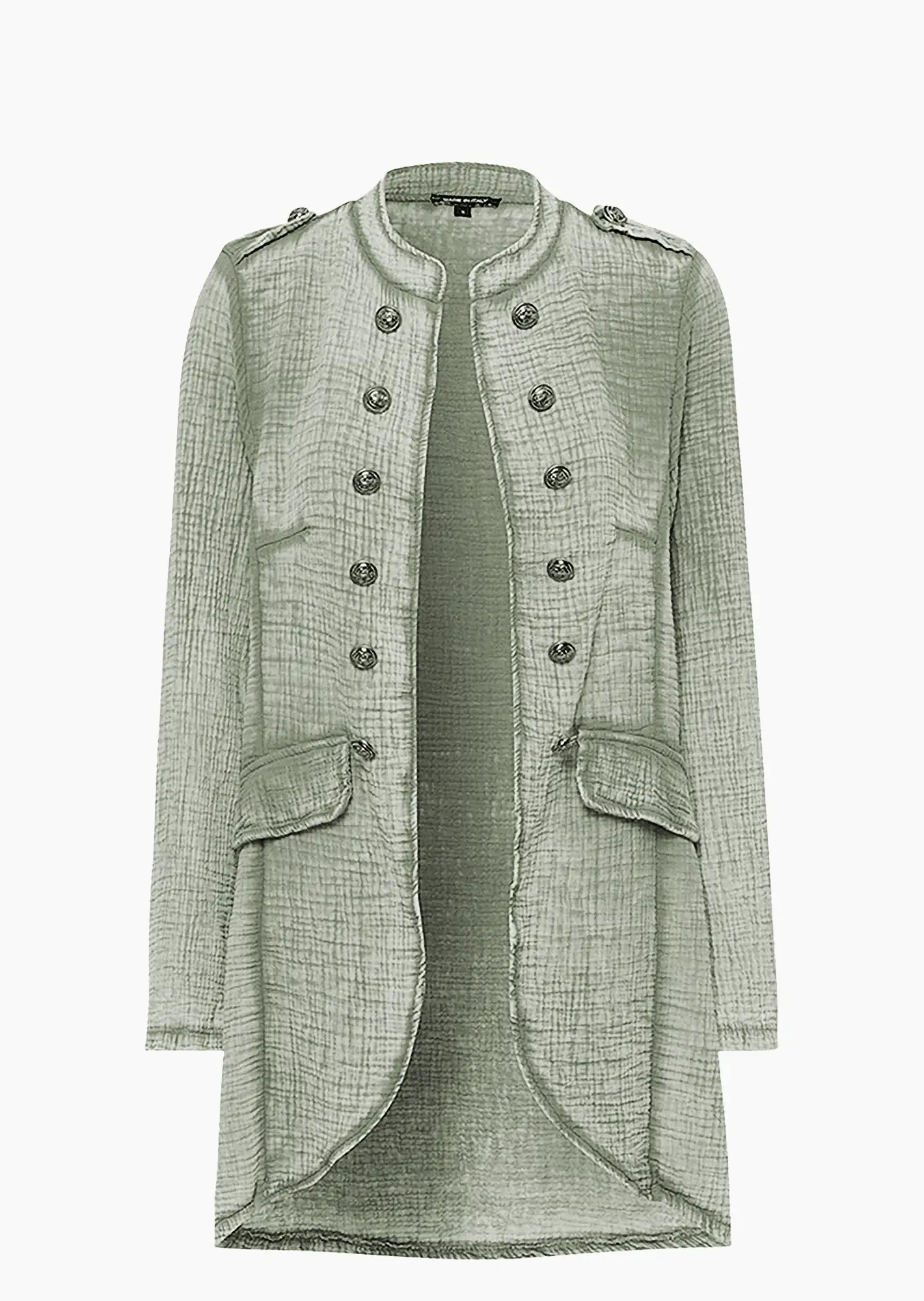 Musselin-Blazer, khaki
