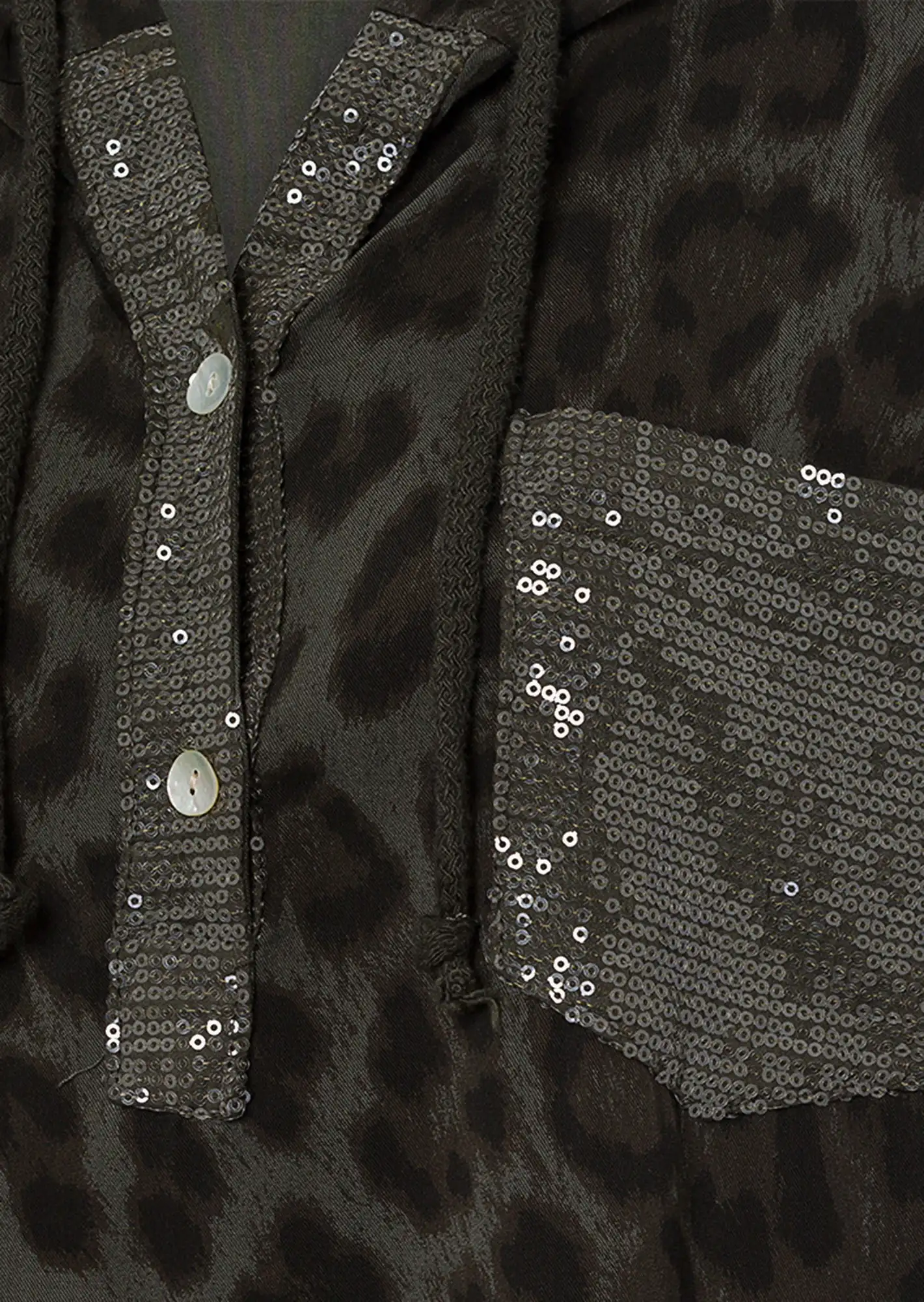 Bluse im Leoprint, oliv