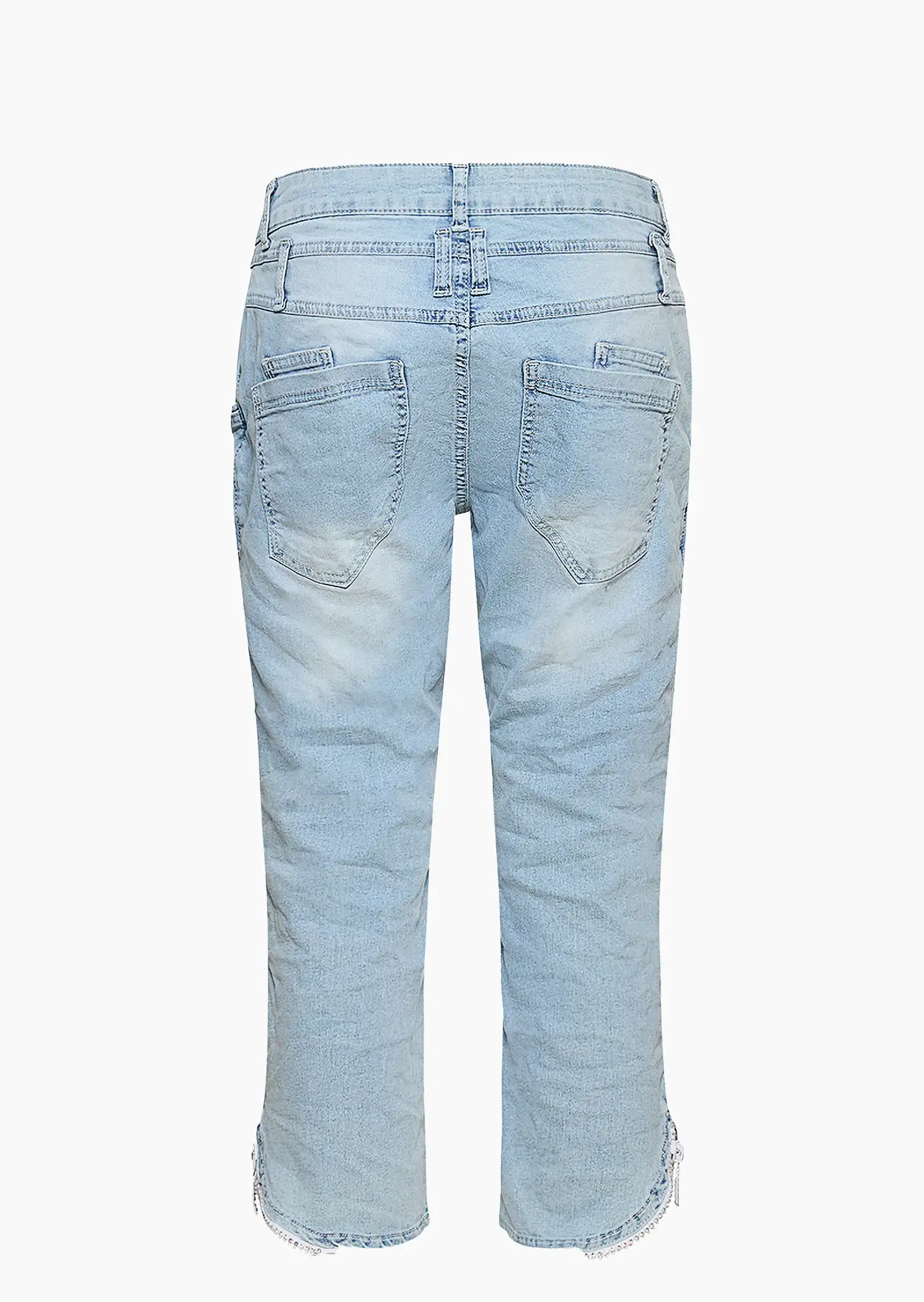 Capri-Jeans, bleached denim