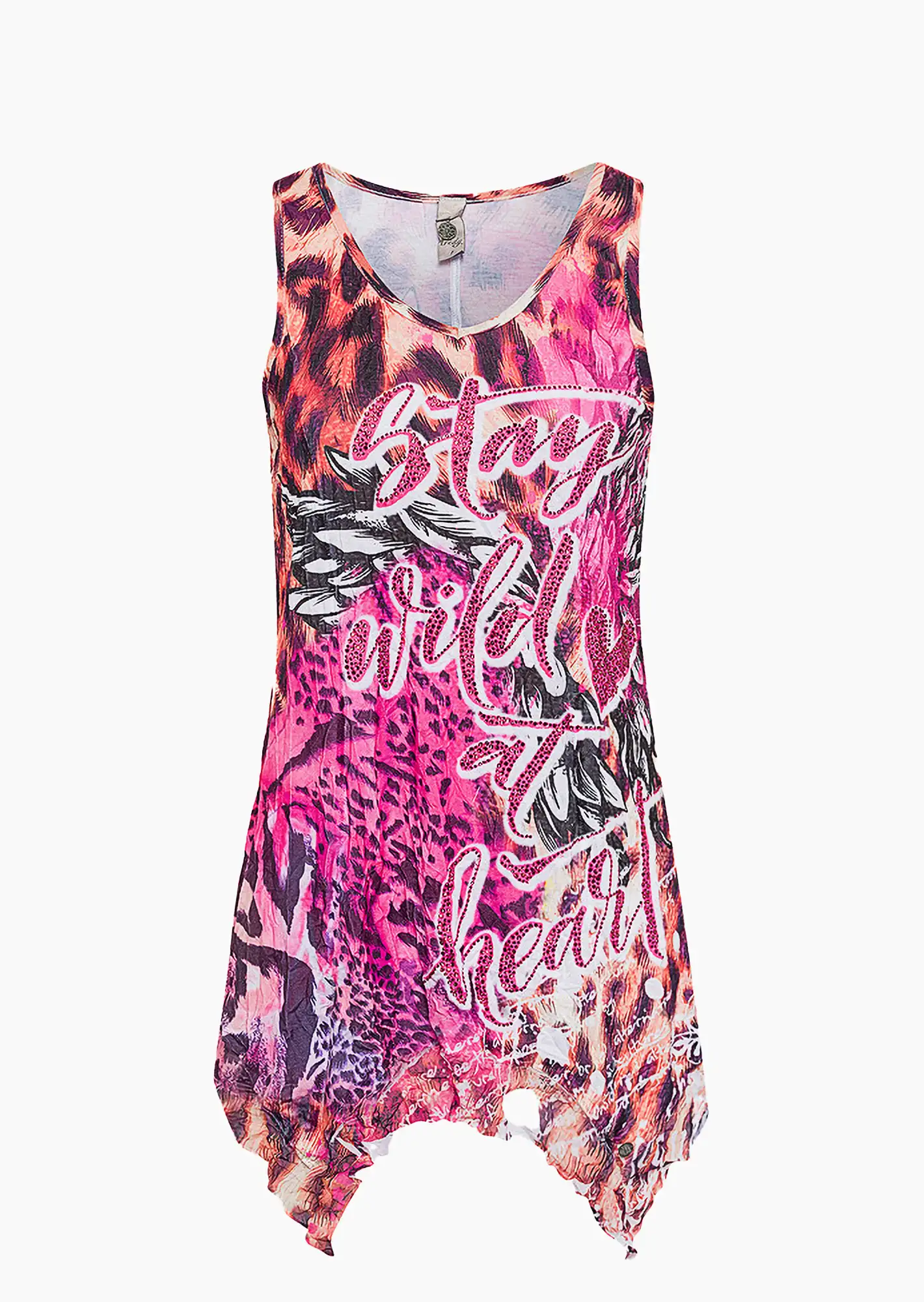 Top 'Stay wild' im Alloverprint, bunt