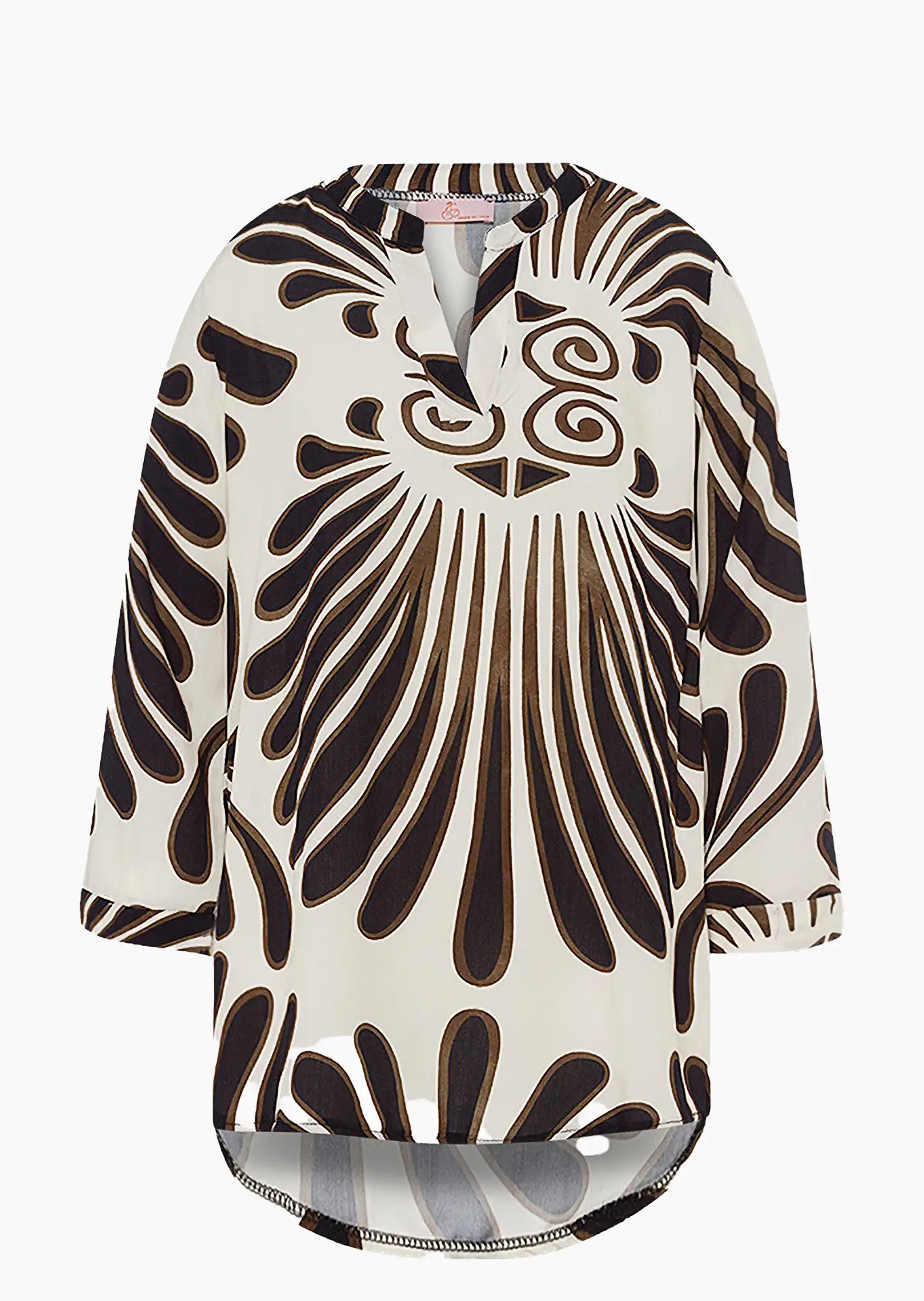 Bluse gemustert, schwarz-crema