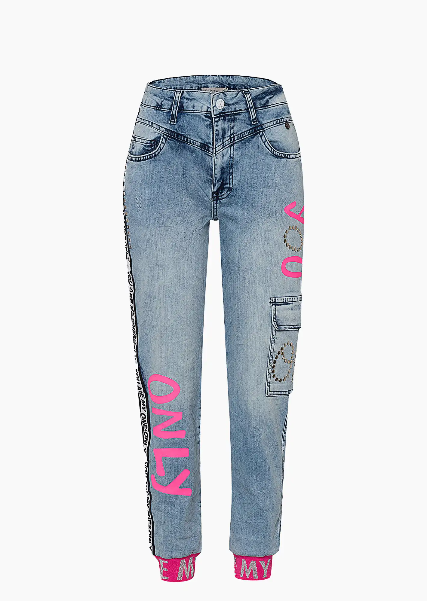 Jeans, bleached denim