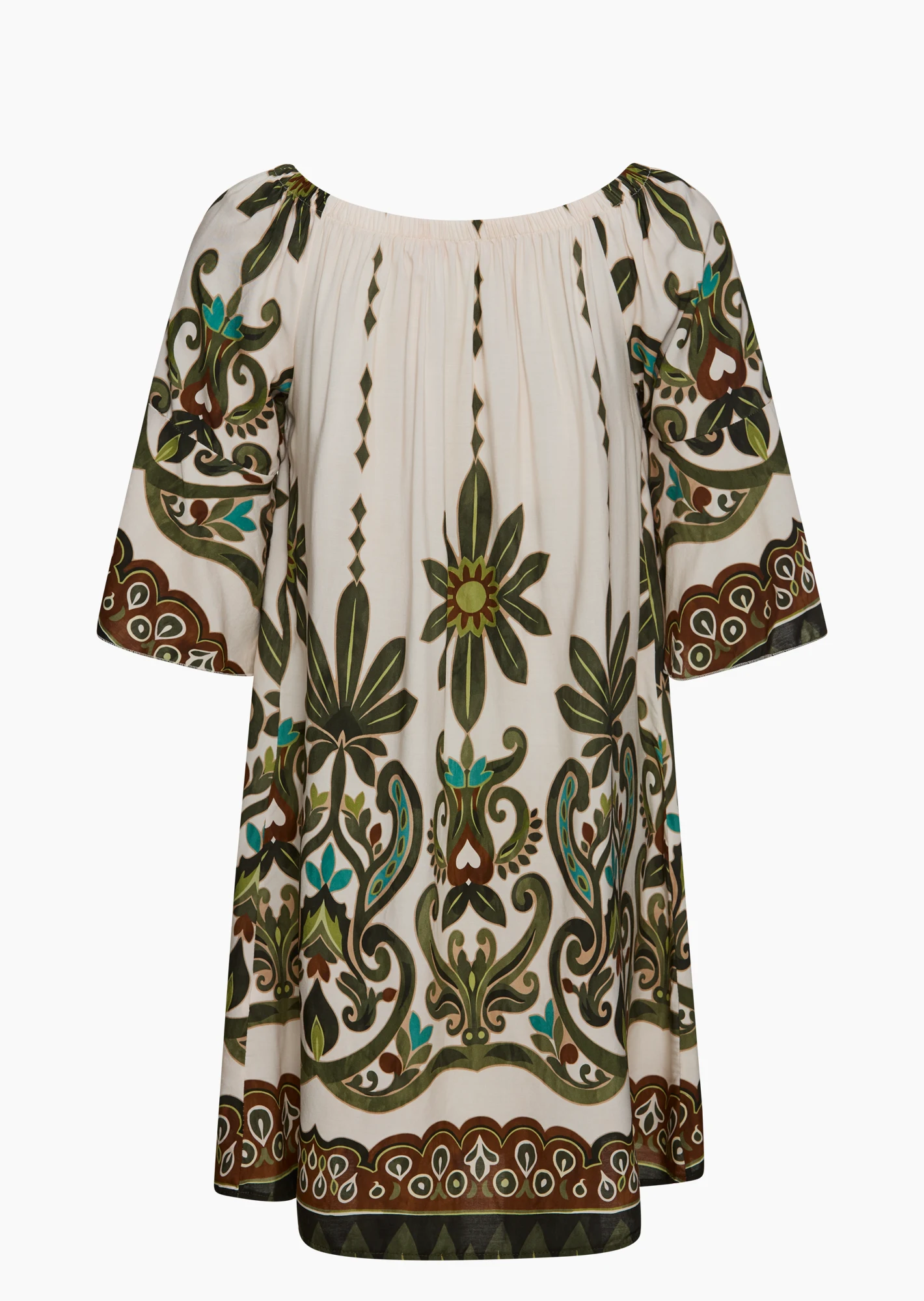 Kleid mit Carmen-Ausschnitt, khaki