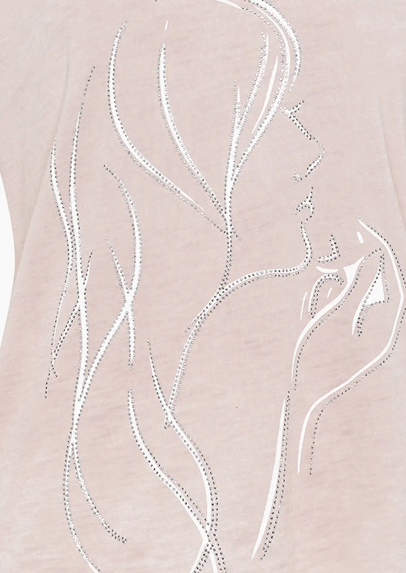Shirt mit Ziersteinen, rosenholz