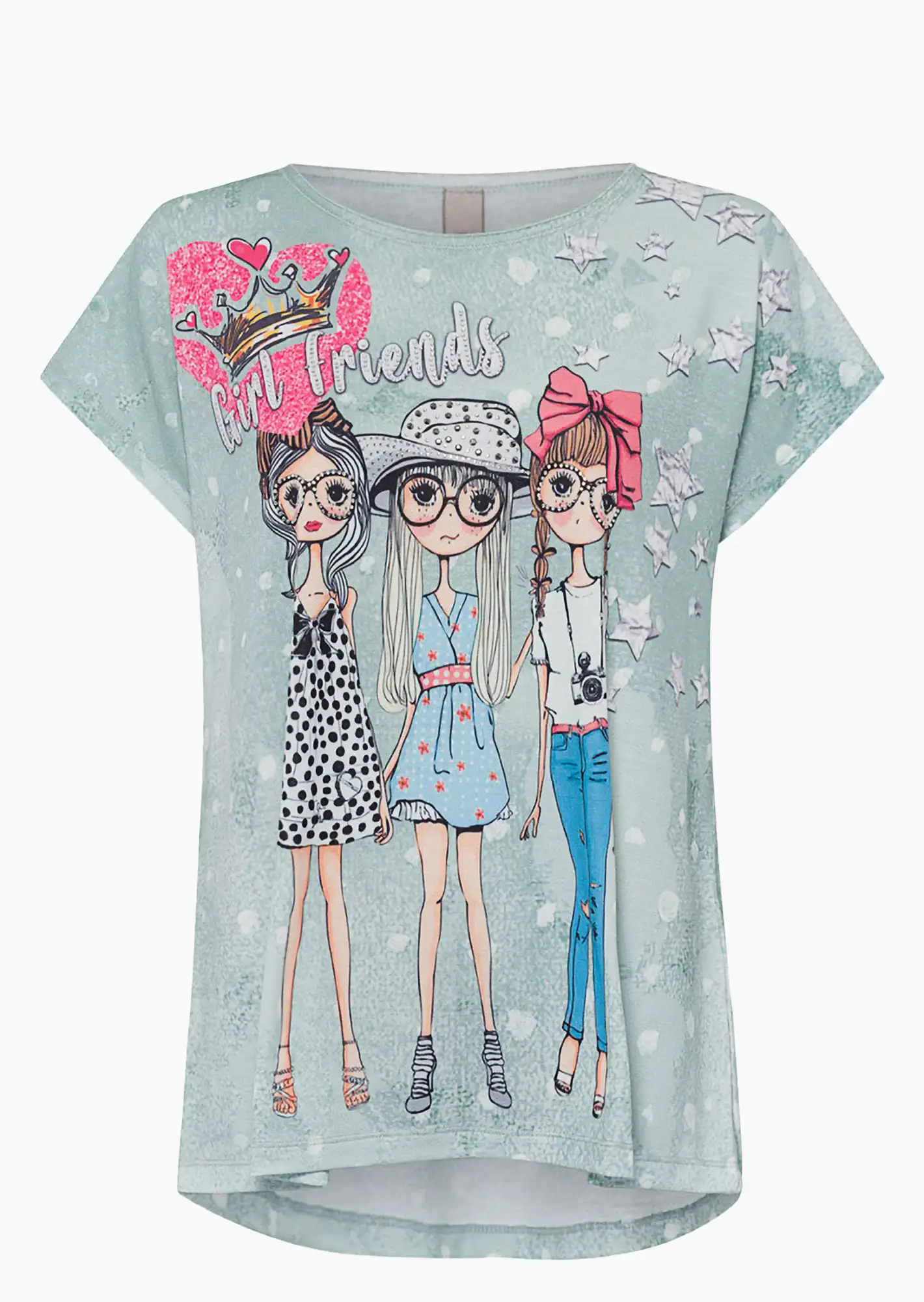 Shirt 'Girl friends', misty green