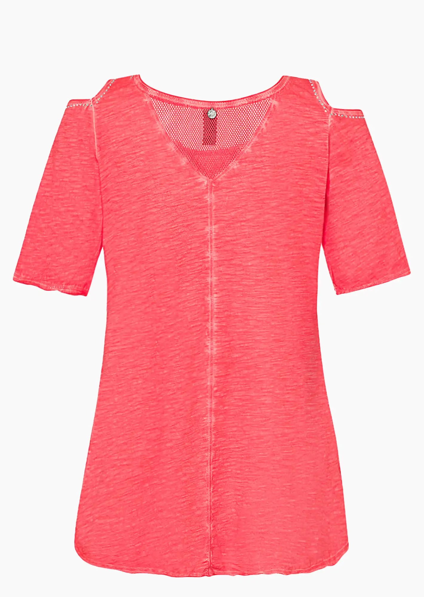 Shirt mit Cut-Out, koralle