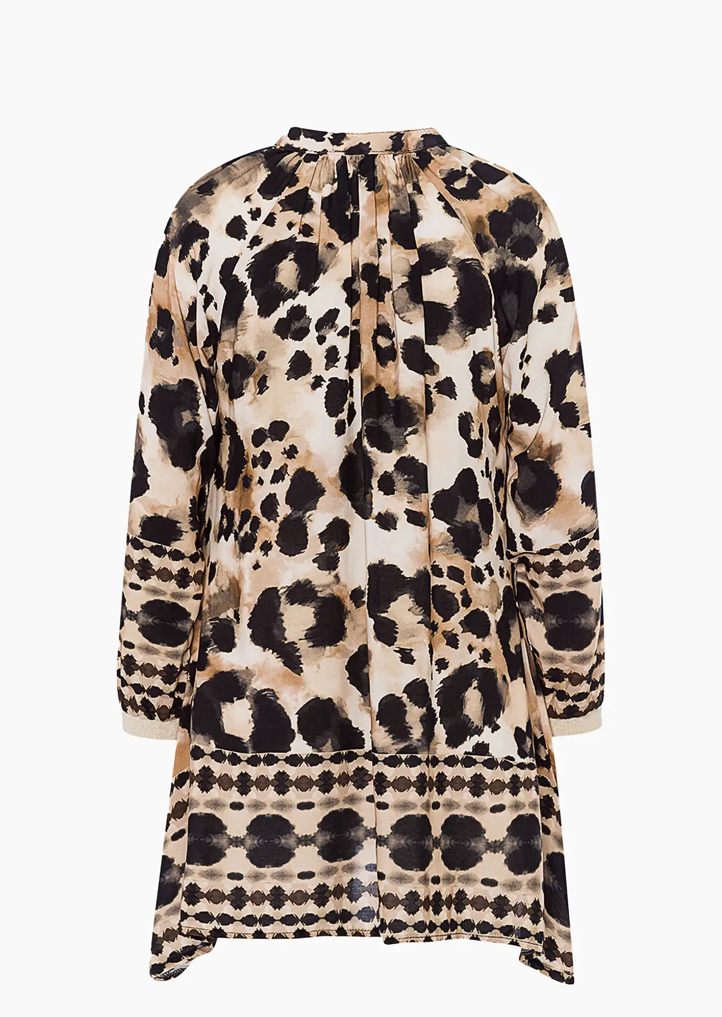 Bluse im Animalprint, cappuccino