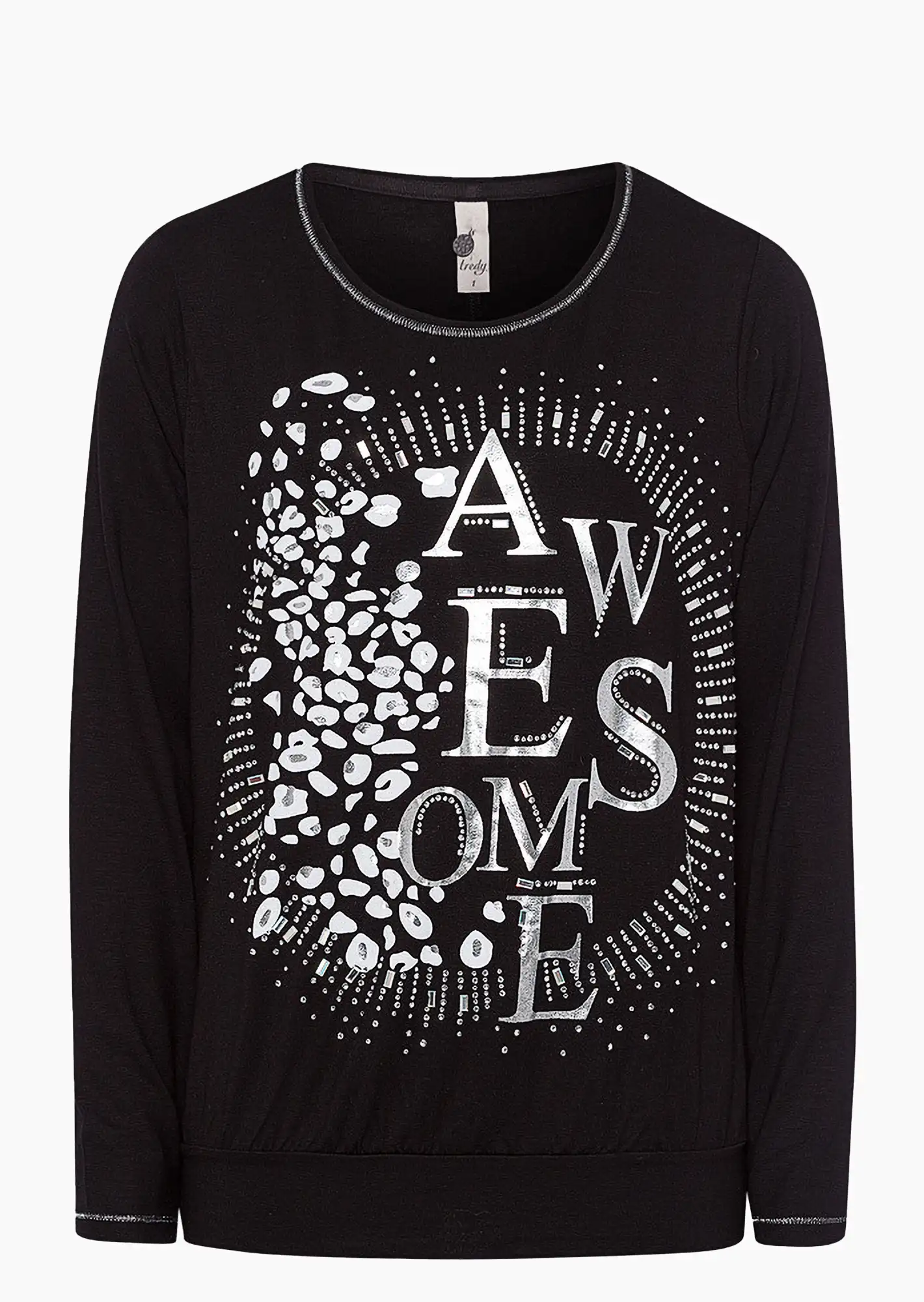 Langarmshirt 'Awesome', schwarz
