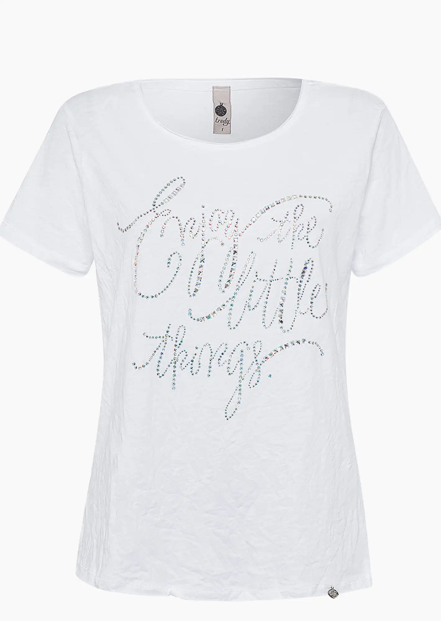 Shirt mit Lettering, weiß