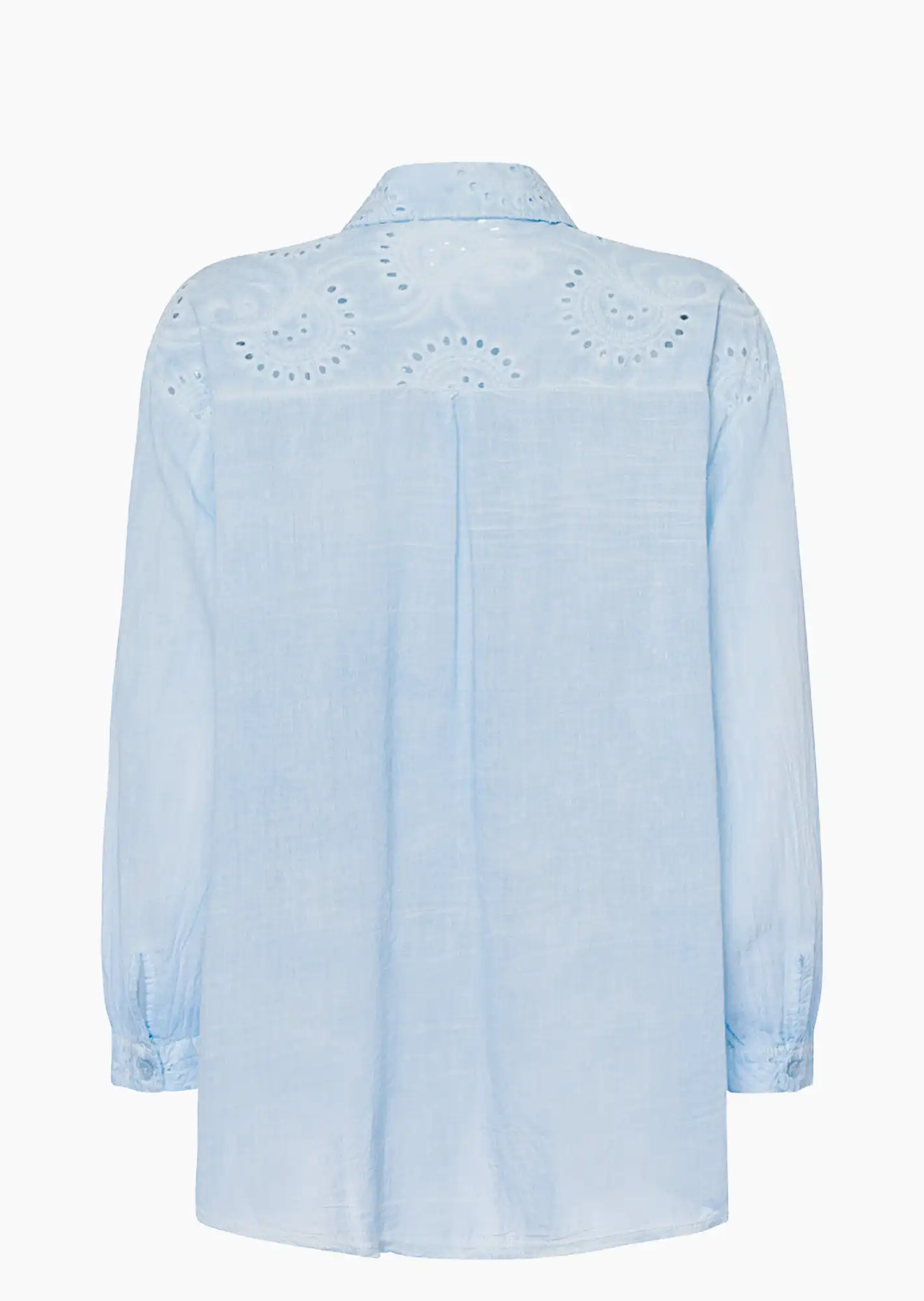 Bluse mit Lochstickerei, eiskristall