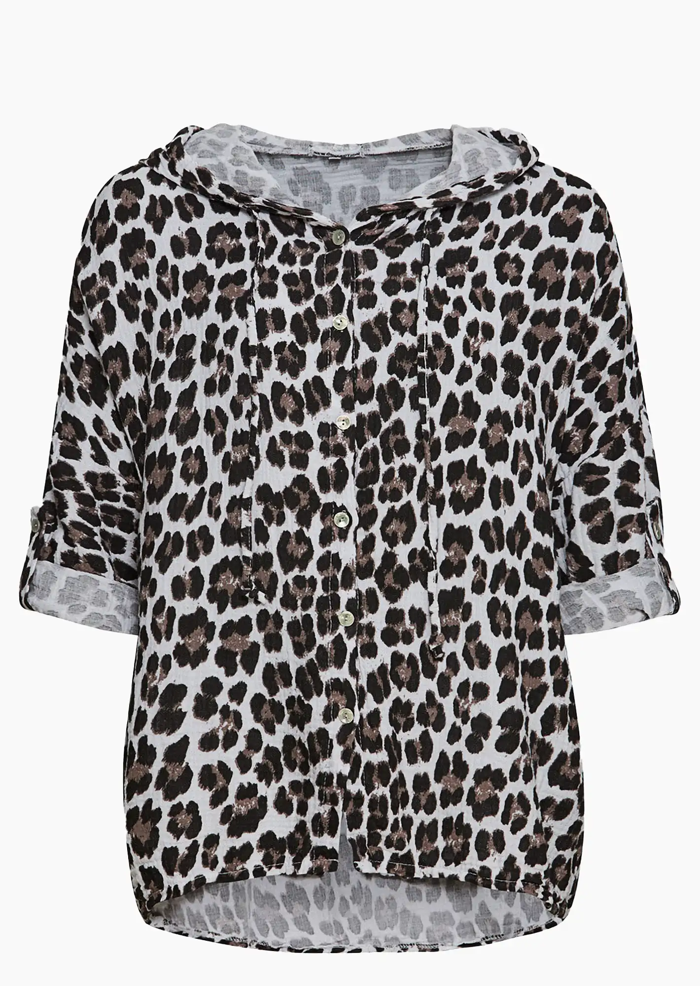 Musselin-Bluse, crema-schwarz