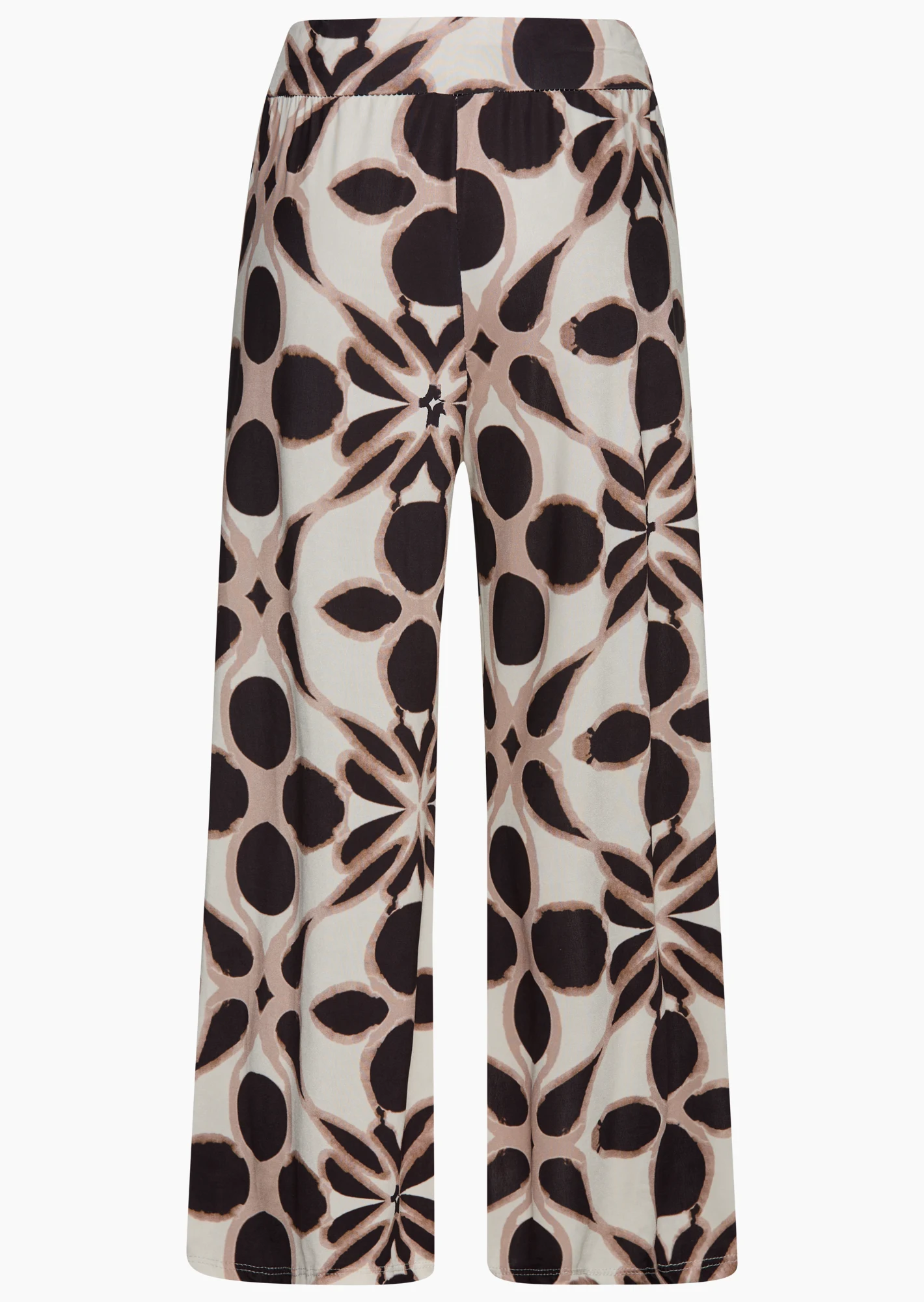Wide Leg Hose, schwarz-beige