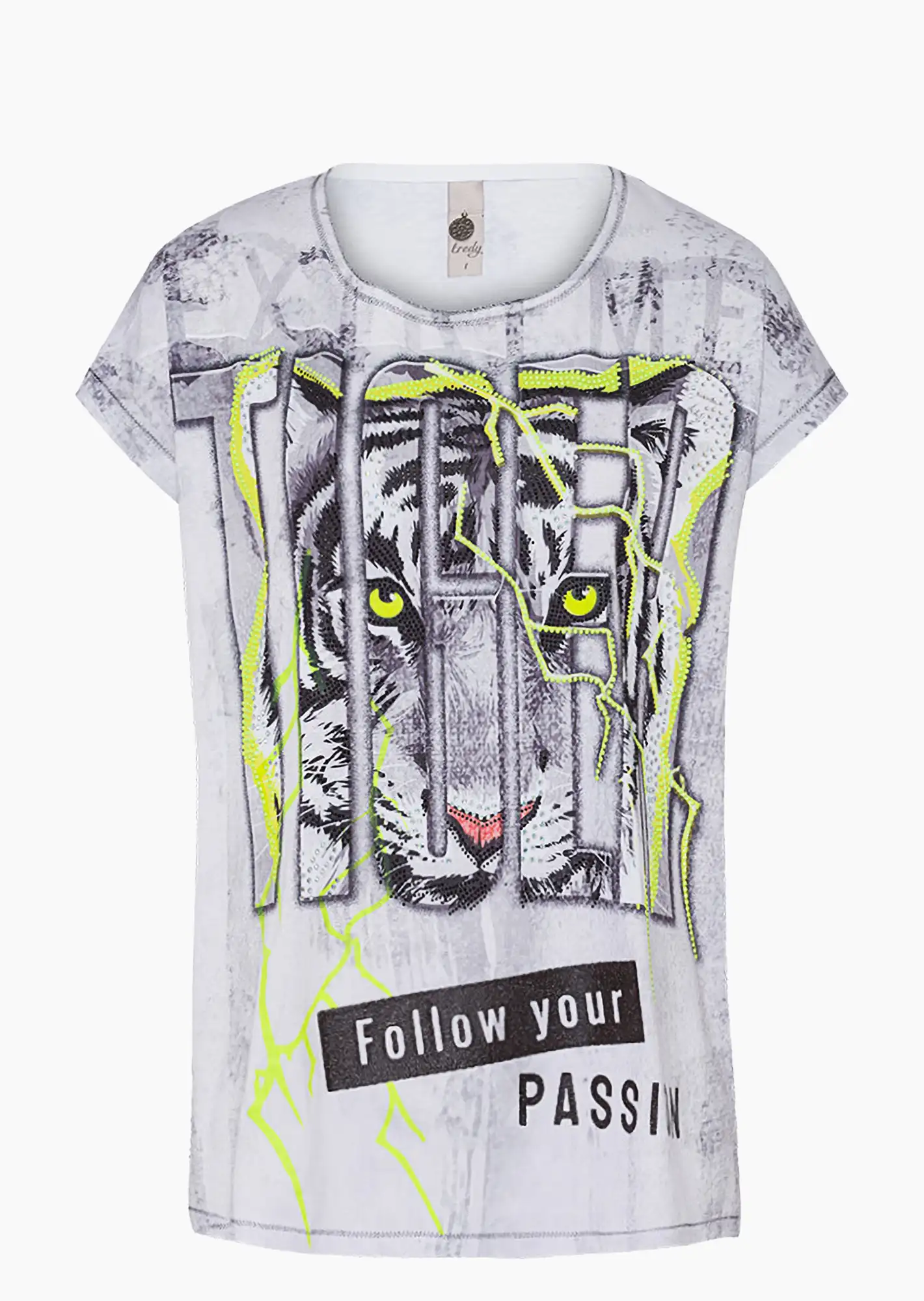 Shirt 'Passion', schwarz-weiß
