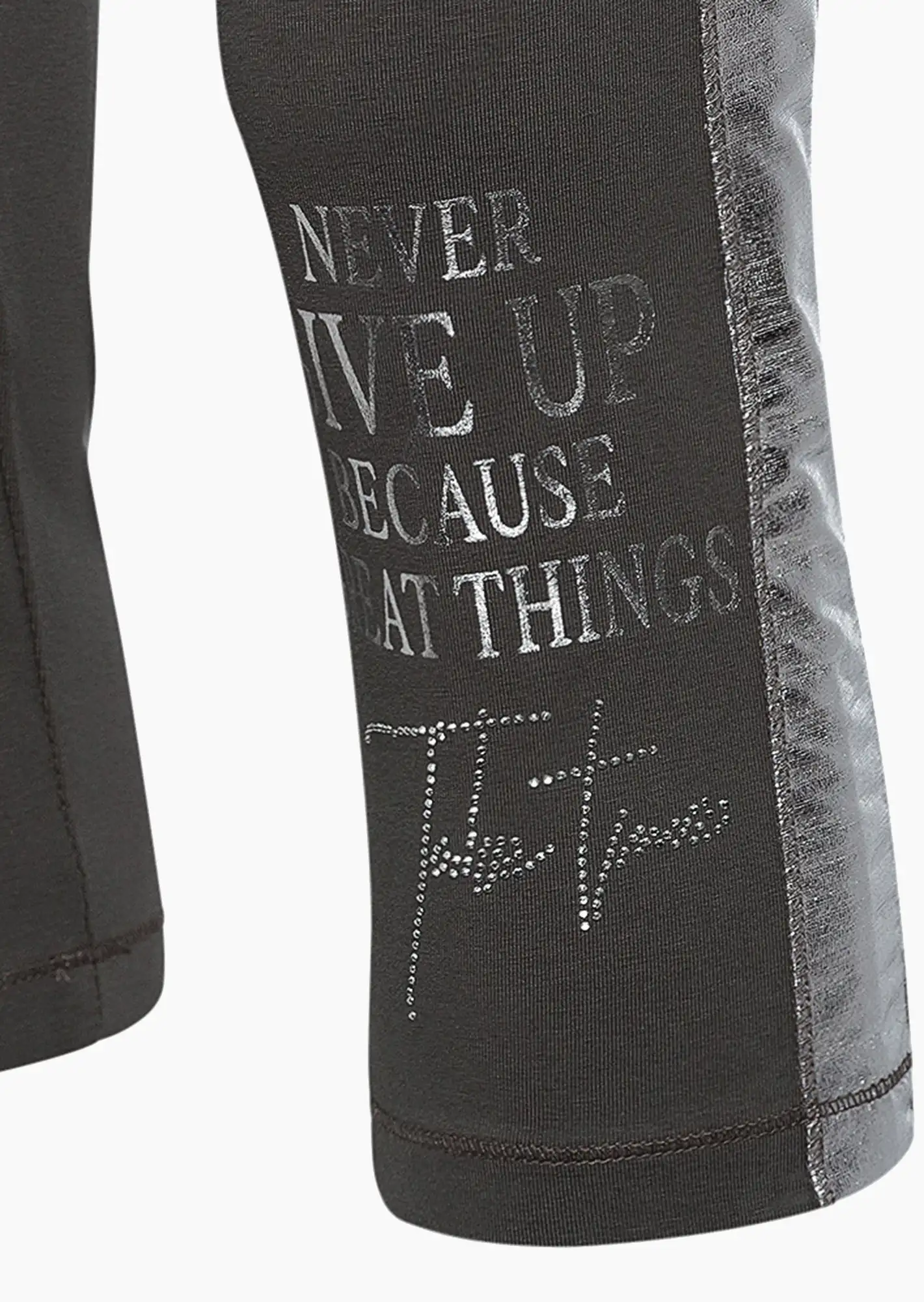 Leggings mit Lettering, oliv
