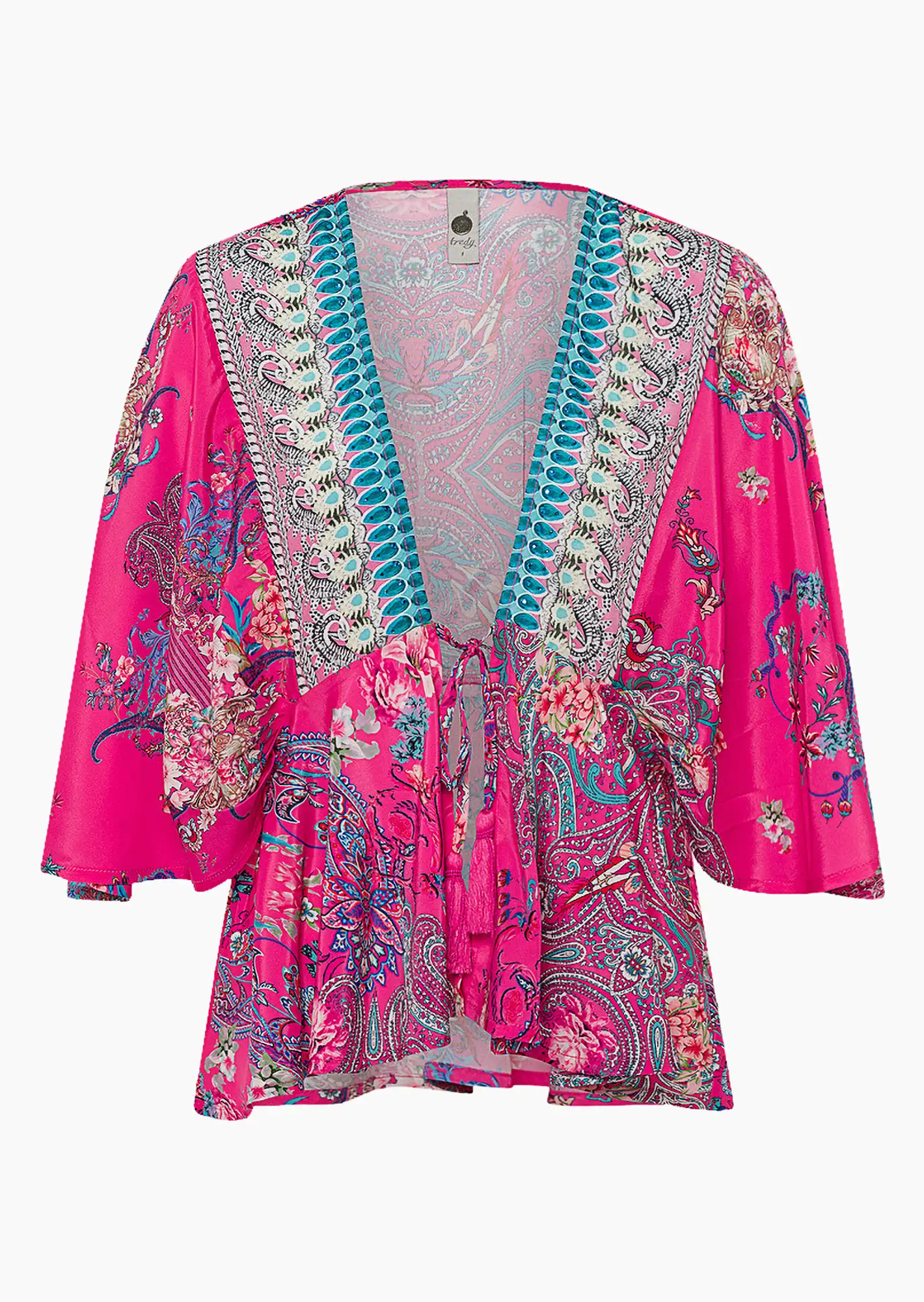 Bluse im Kimono-Style, bunt