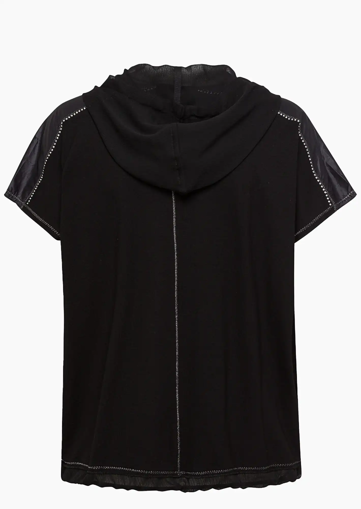Shirtjacke mit Ziersteinen, schwarz