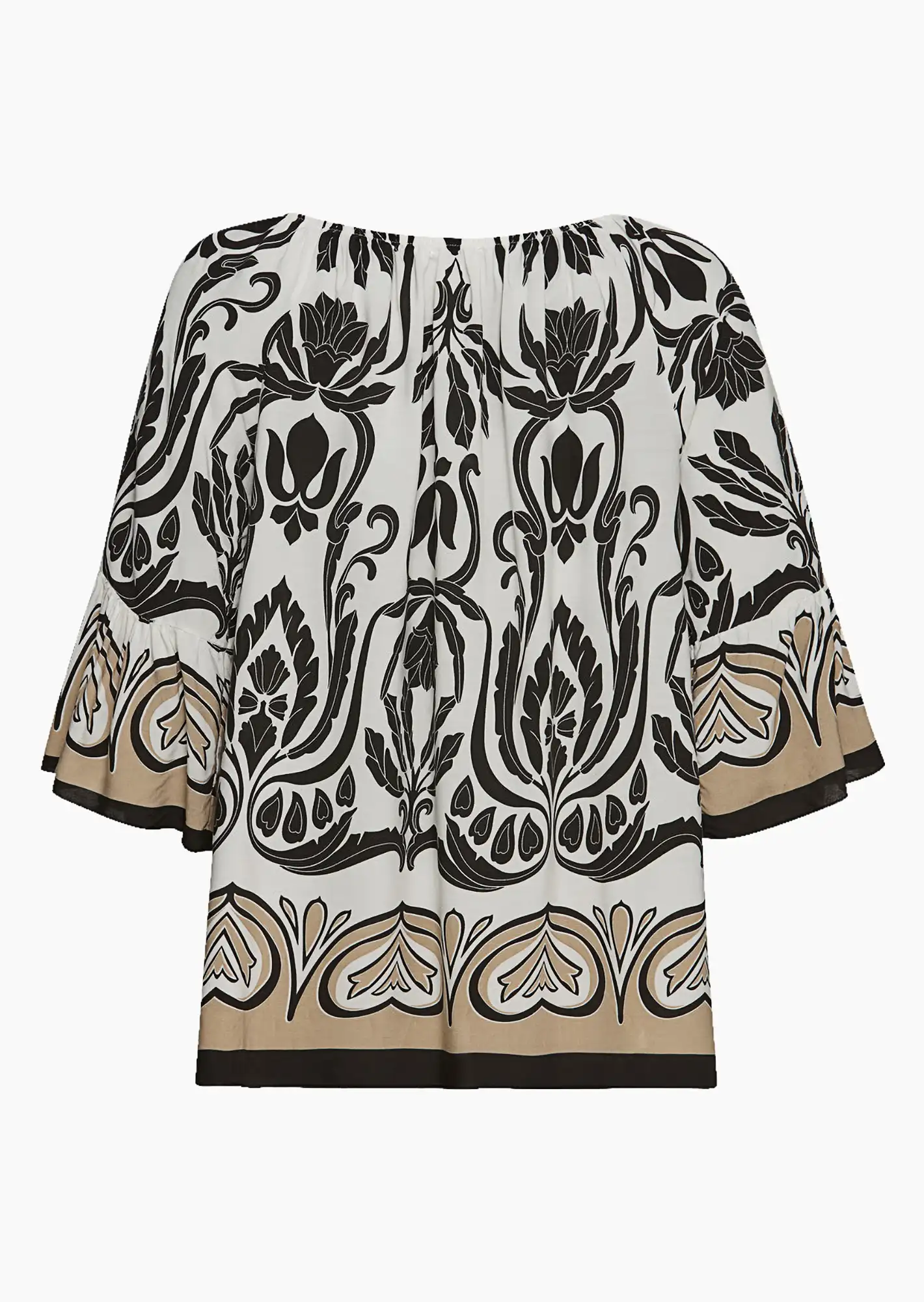 Bluse 'Ornament', schwarz-weiß