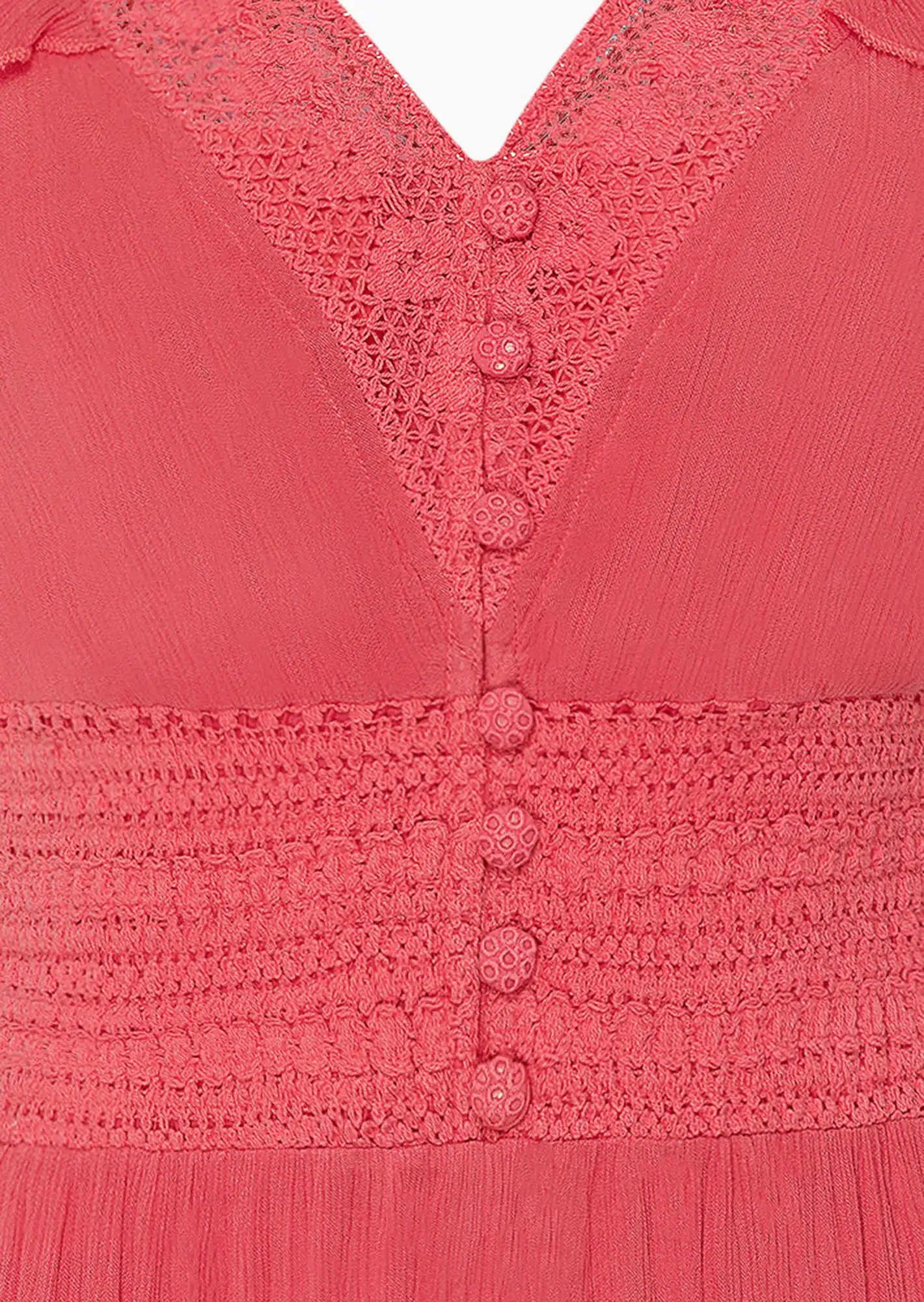 Kleid mit Häkelspitze, melon
