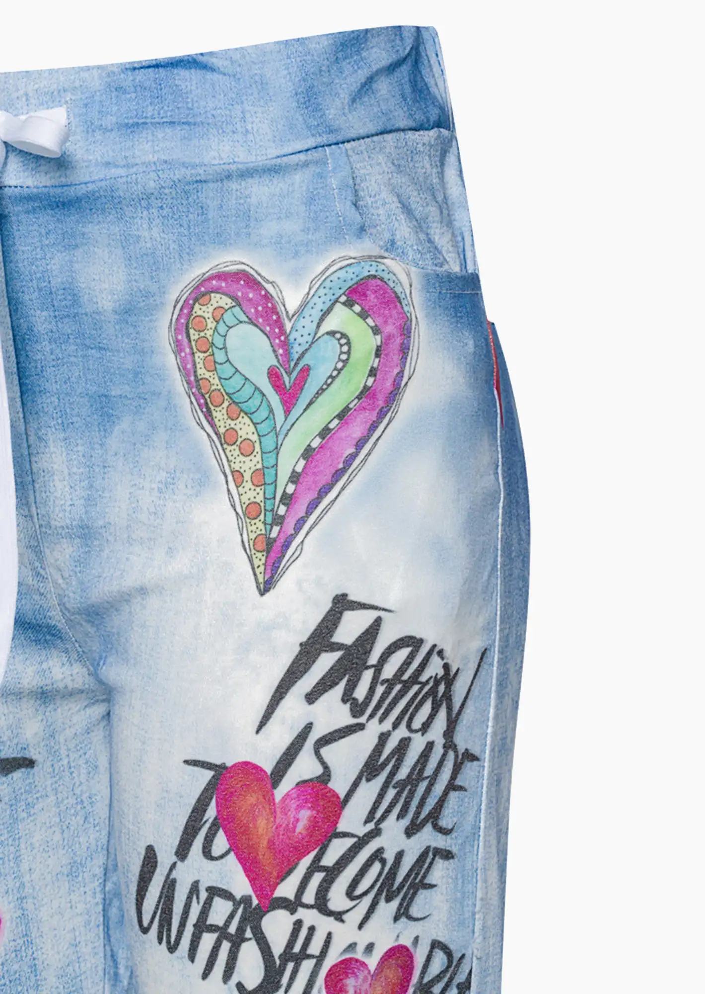 Joggpants mit Print, blue denim