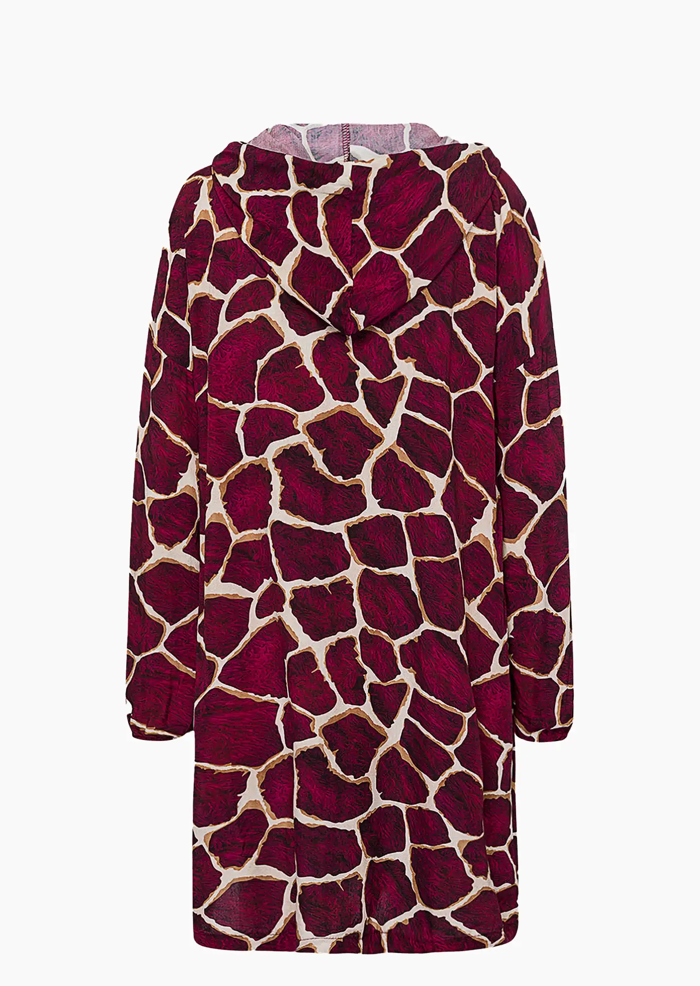 Bluse im Animalprint, burgund