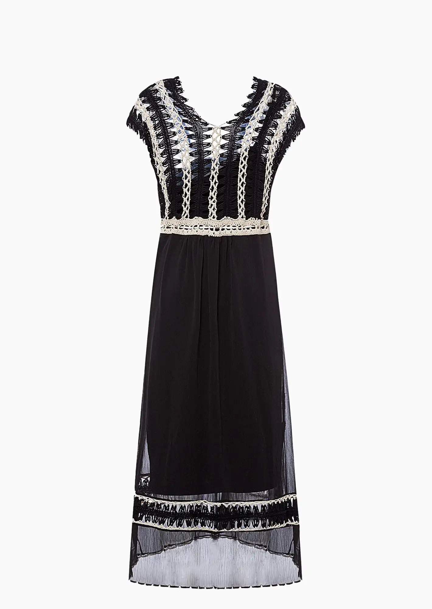 Kleid mit Crochet 2 in 1, schwarz
