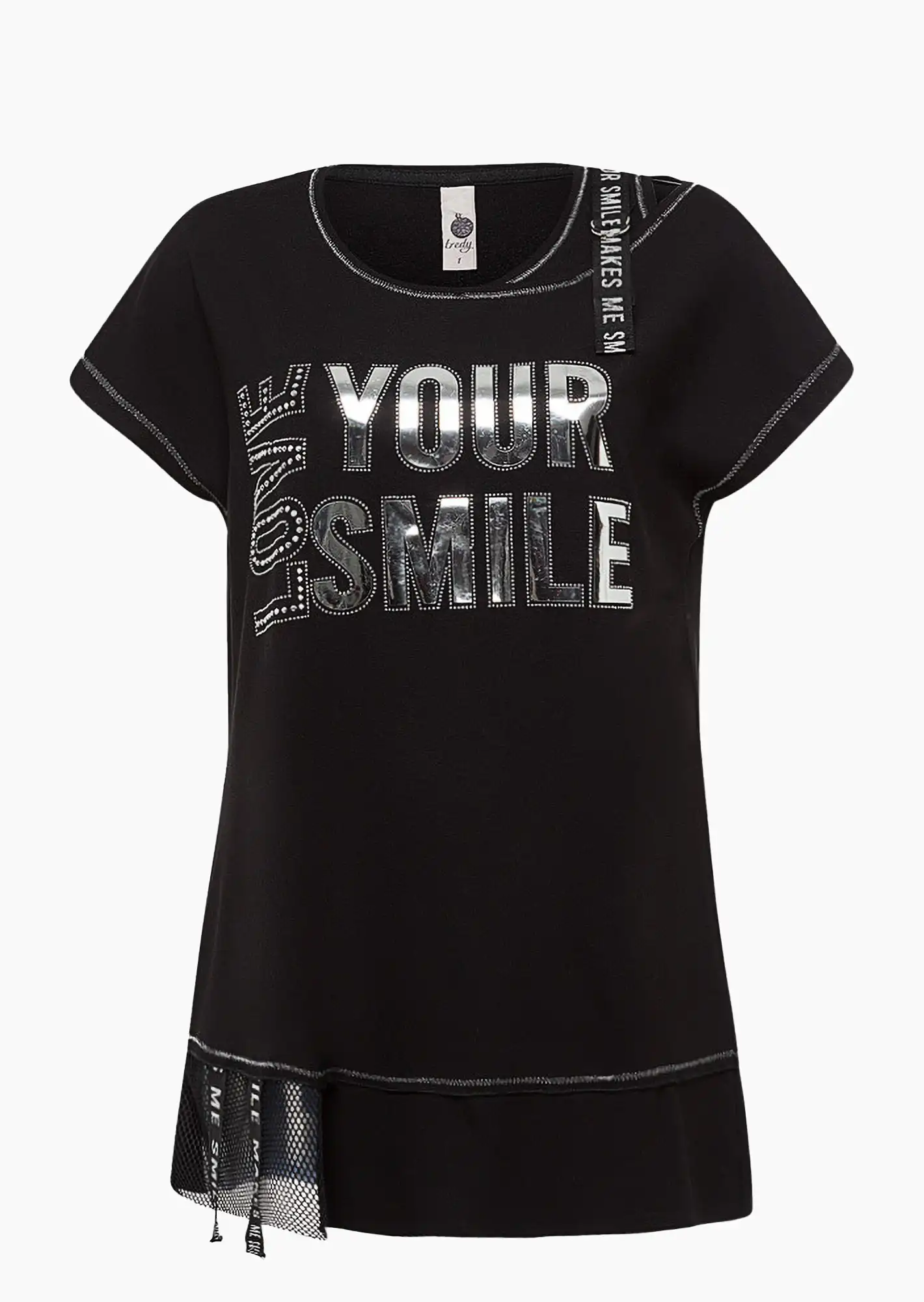 Shirt 'Smile', schwarz