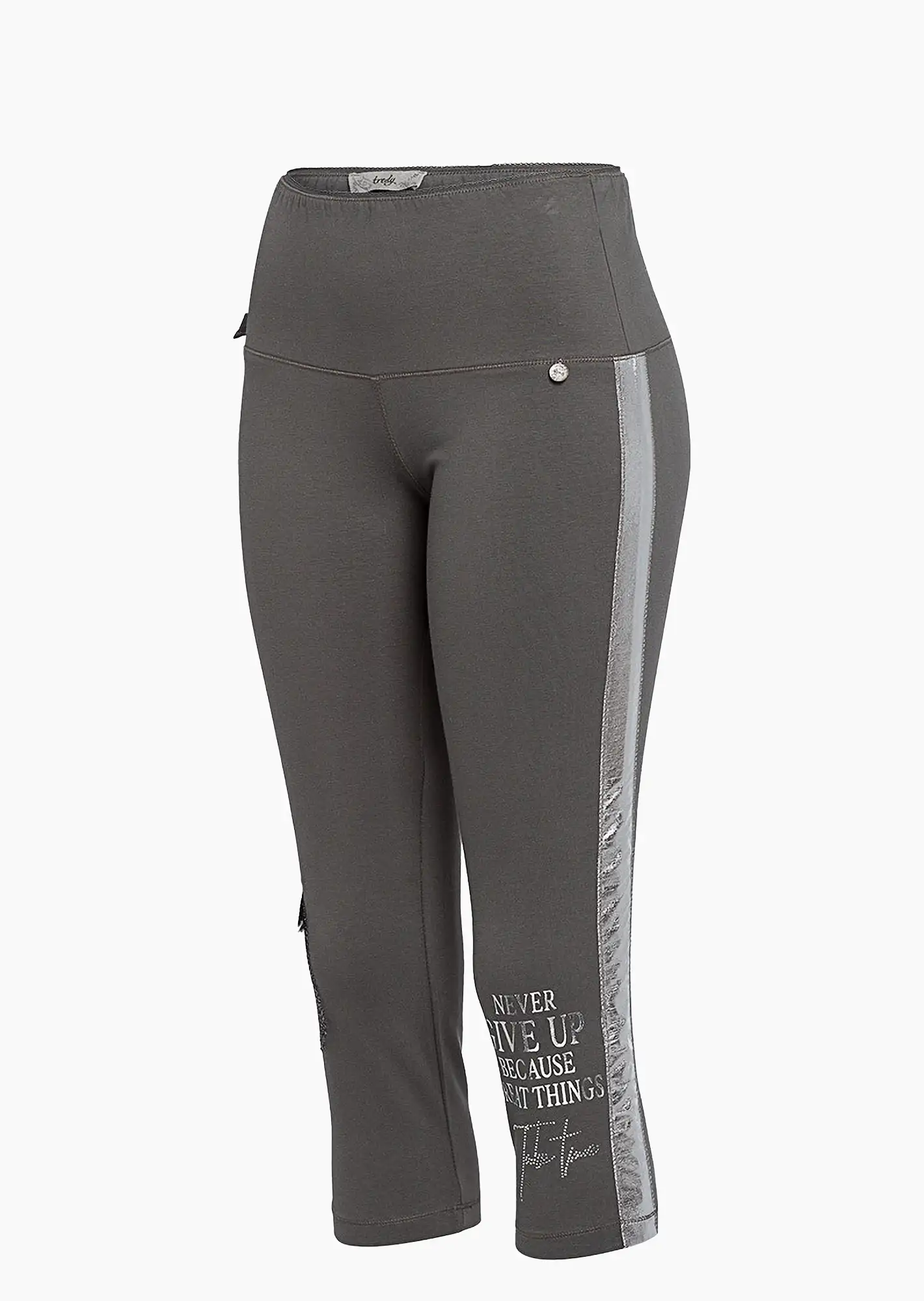 Leggings mit Lettering, oliv