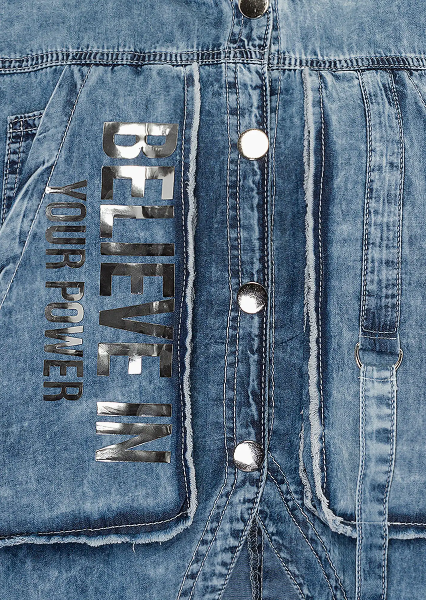 Denim-Jacke 'Believe', light blue denim