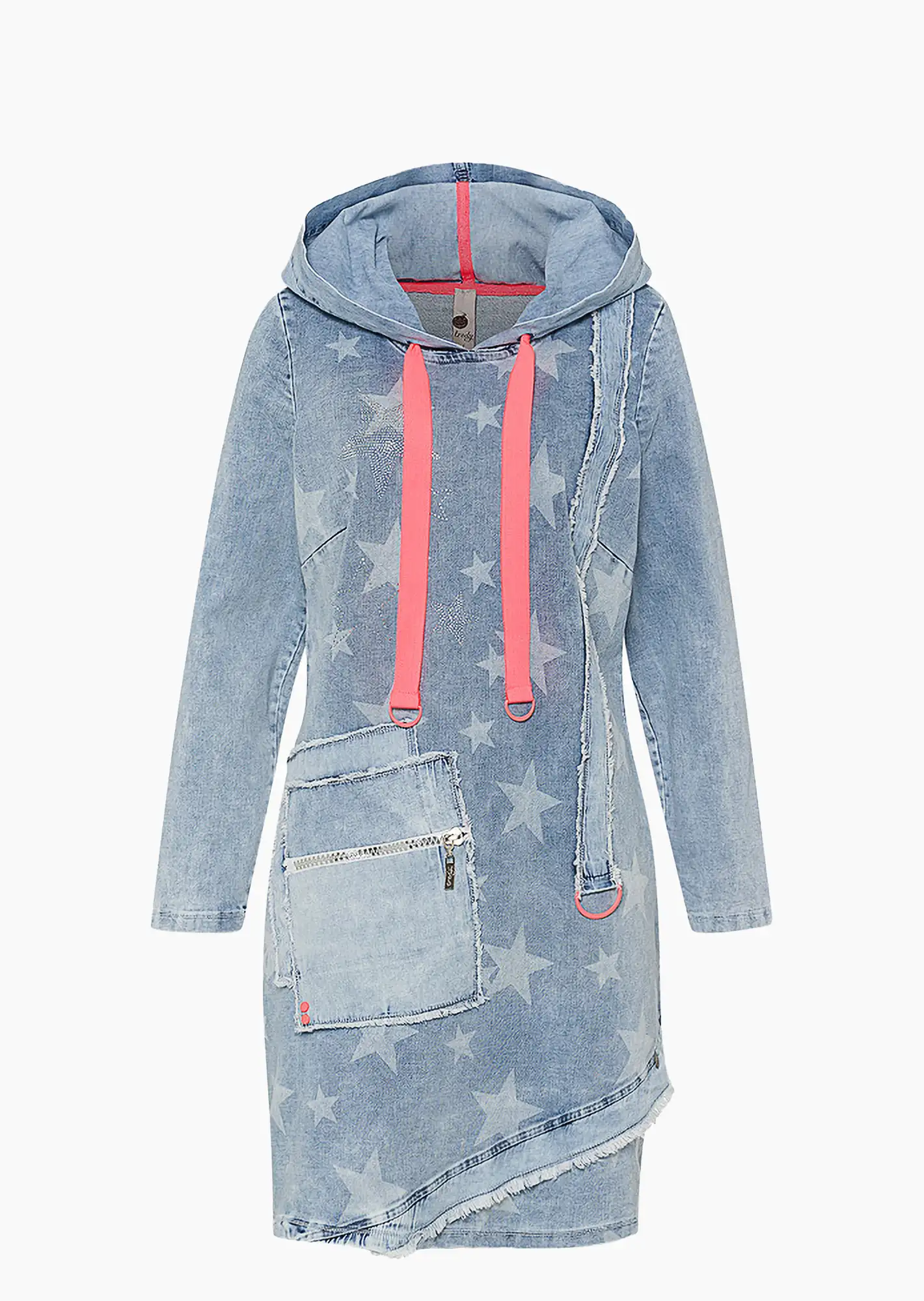 Kleid 'Sterne', bleached denim