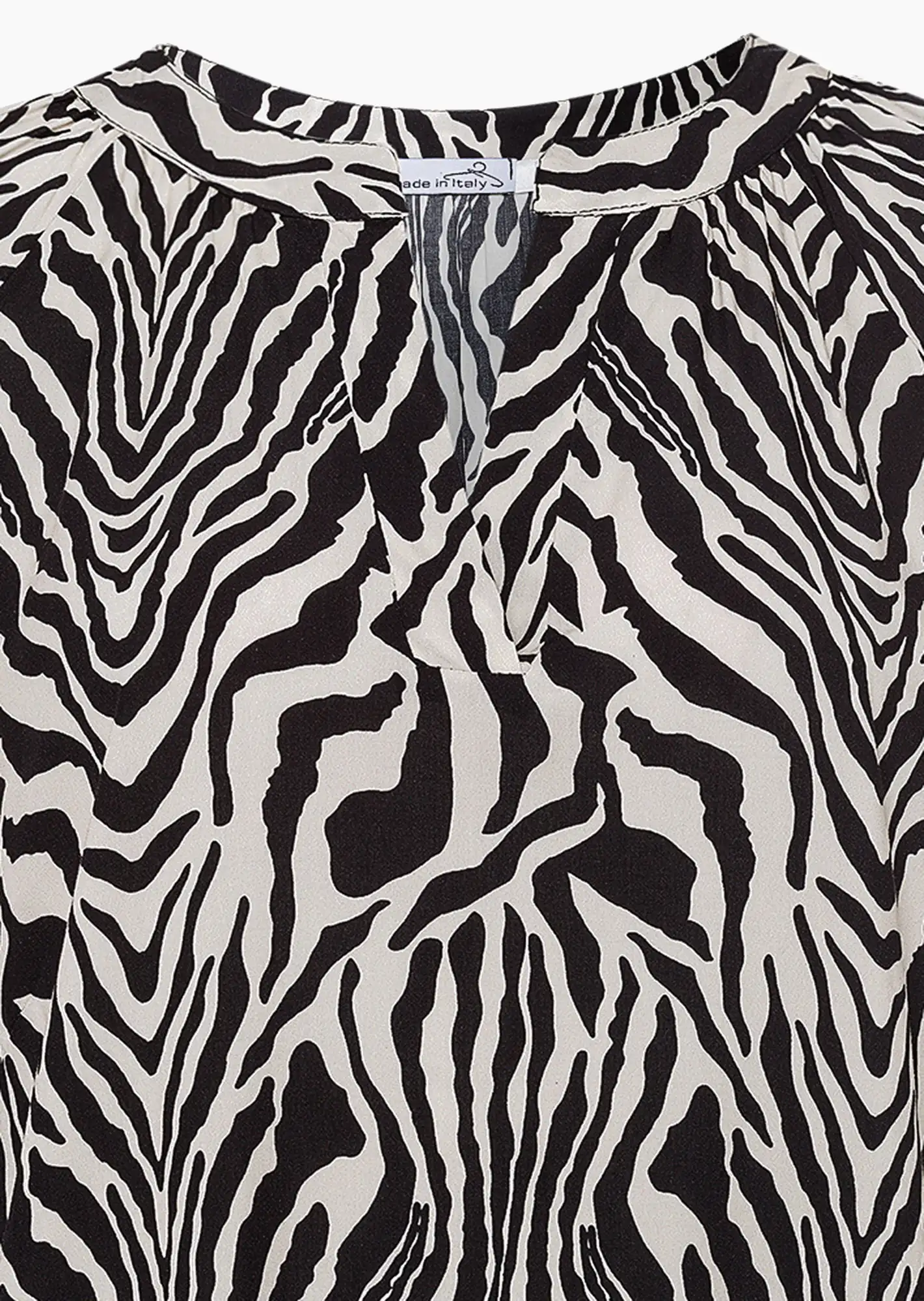 Tunika im Alloverprint, schwarz-beige
