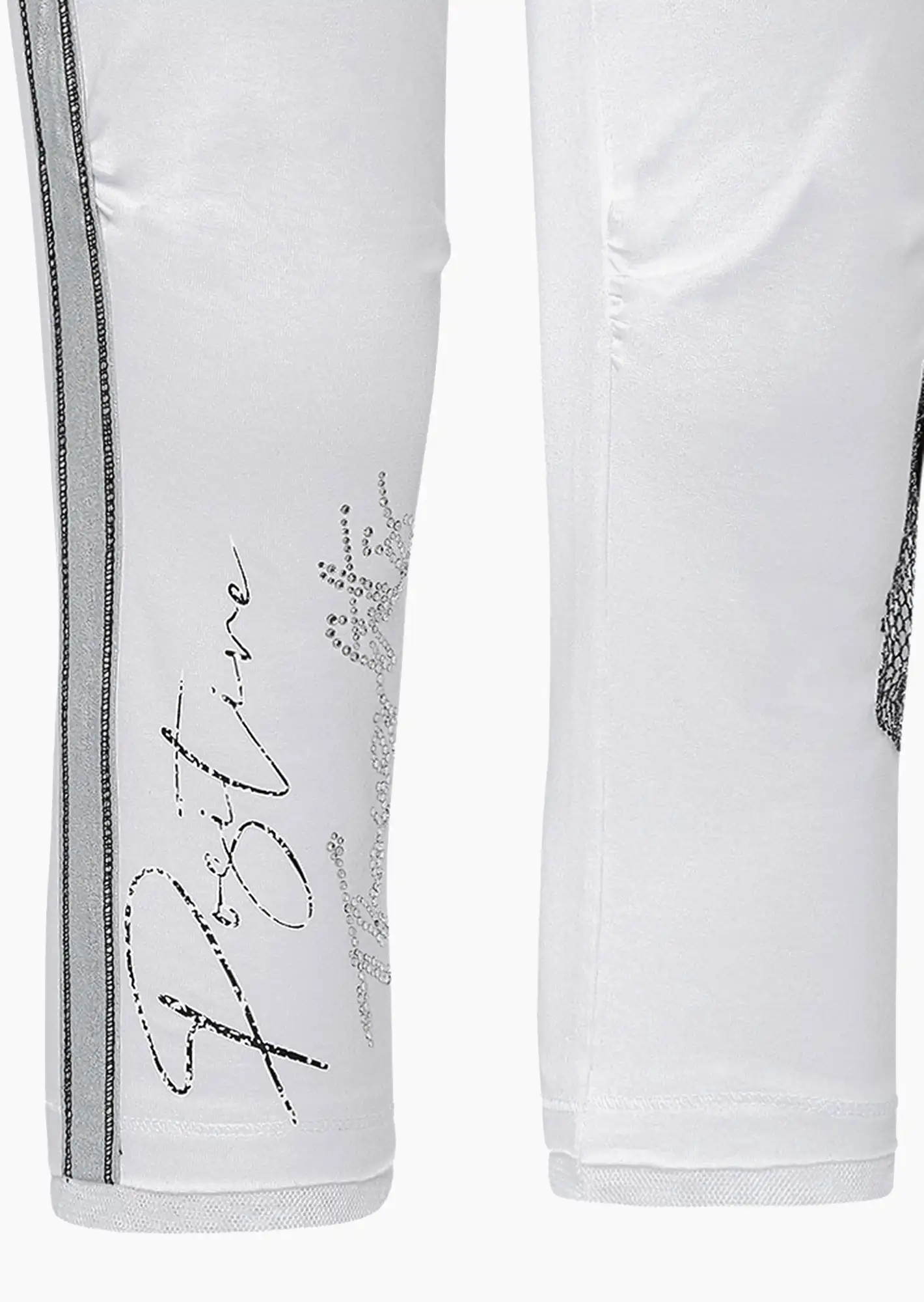 Leggings mit Galonstreifen, weiß