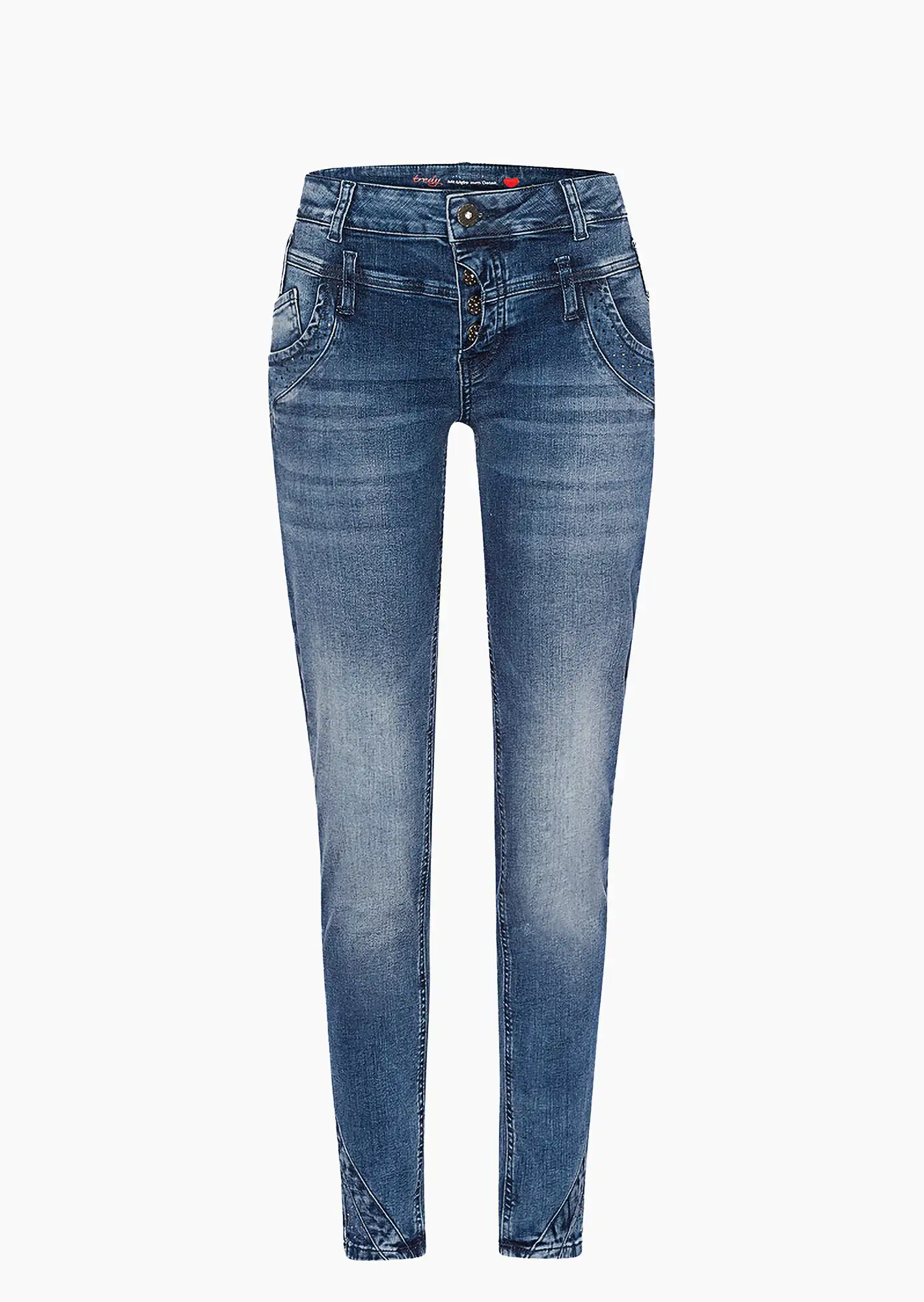 Jeans mit Ziersteinen, blue denim
