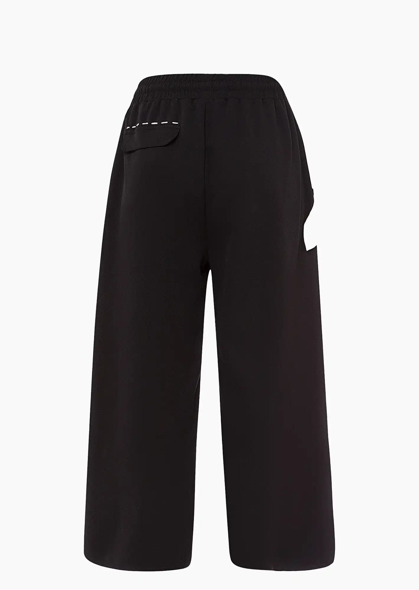 Wide Leg Hose 'Stay strong', schwarz