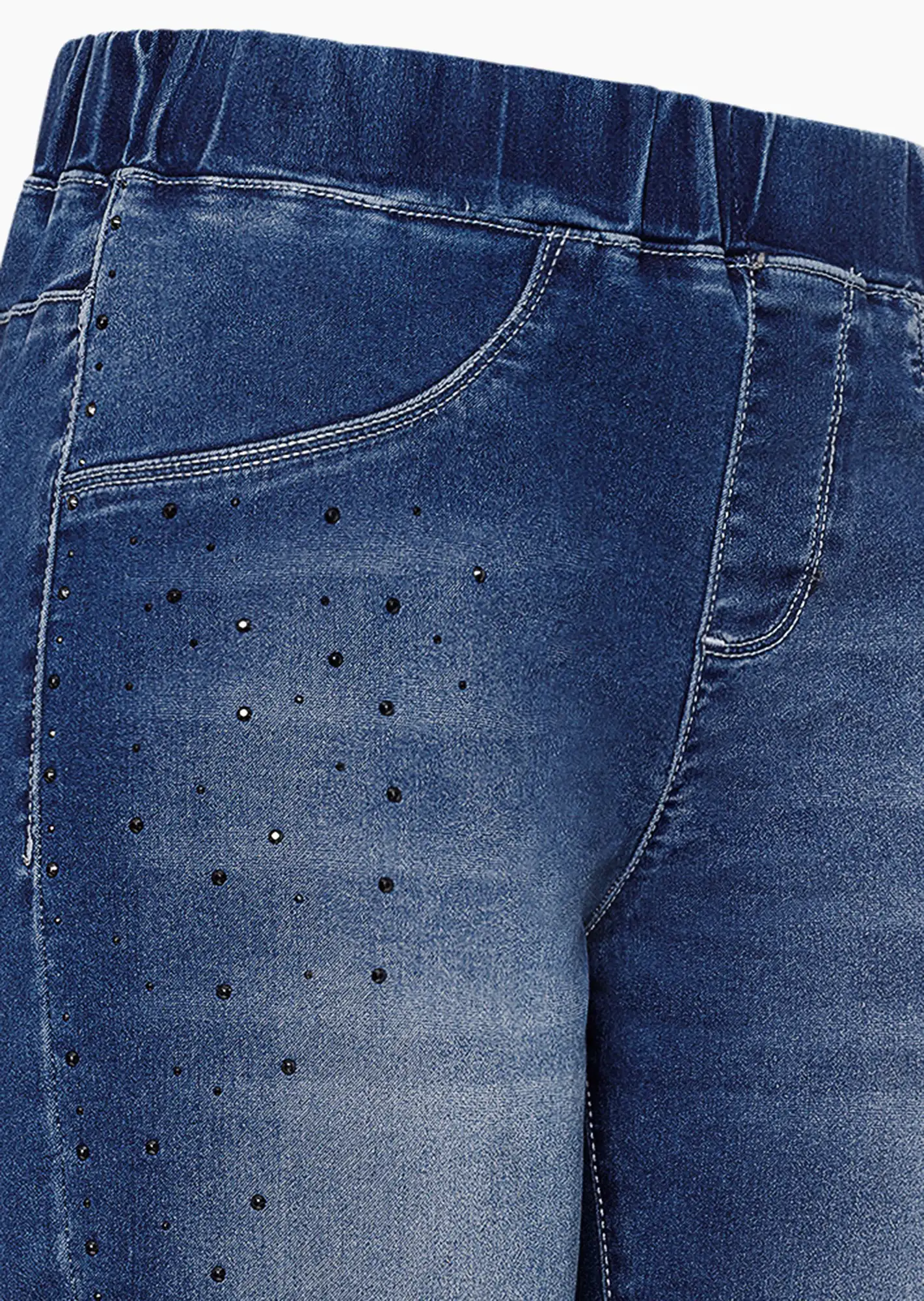 Jeggings mit Ziersteinen, blue denim