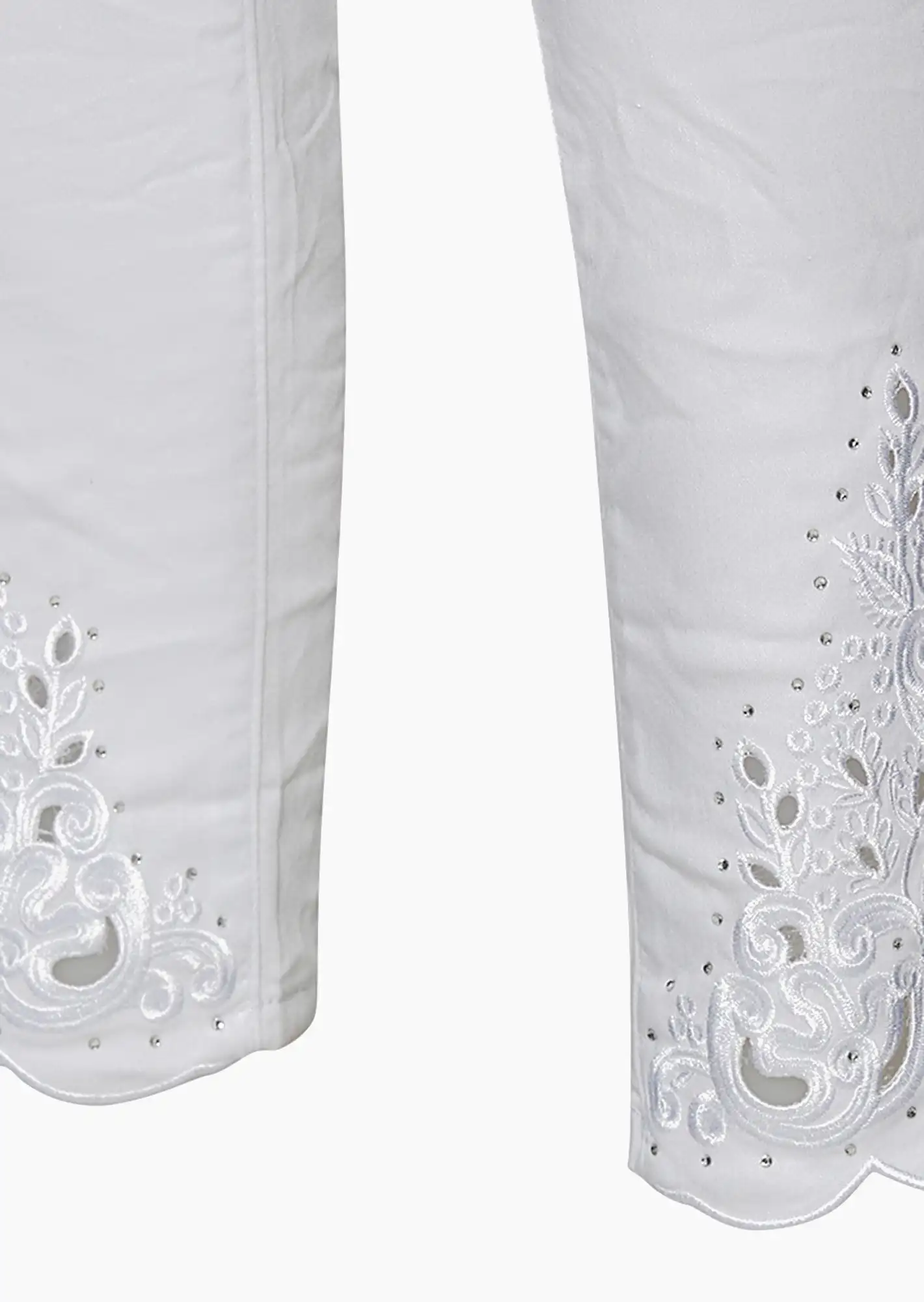 Jeggings floral, weiß