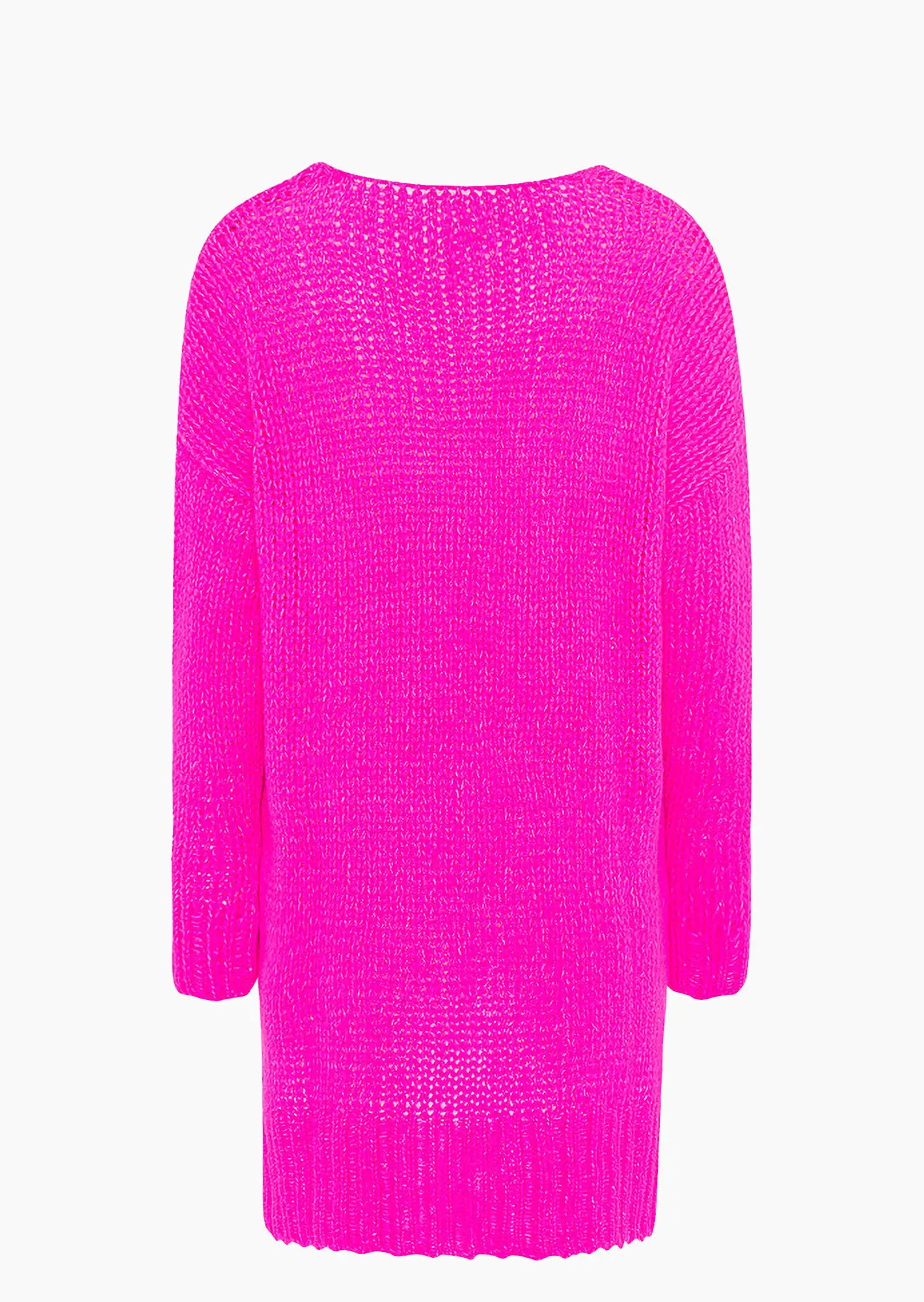 Strickpullover in Grobstrick, neonpink
