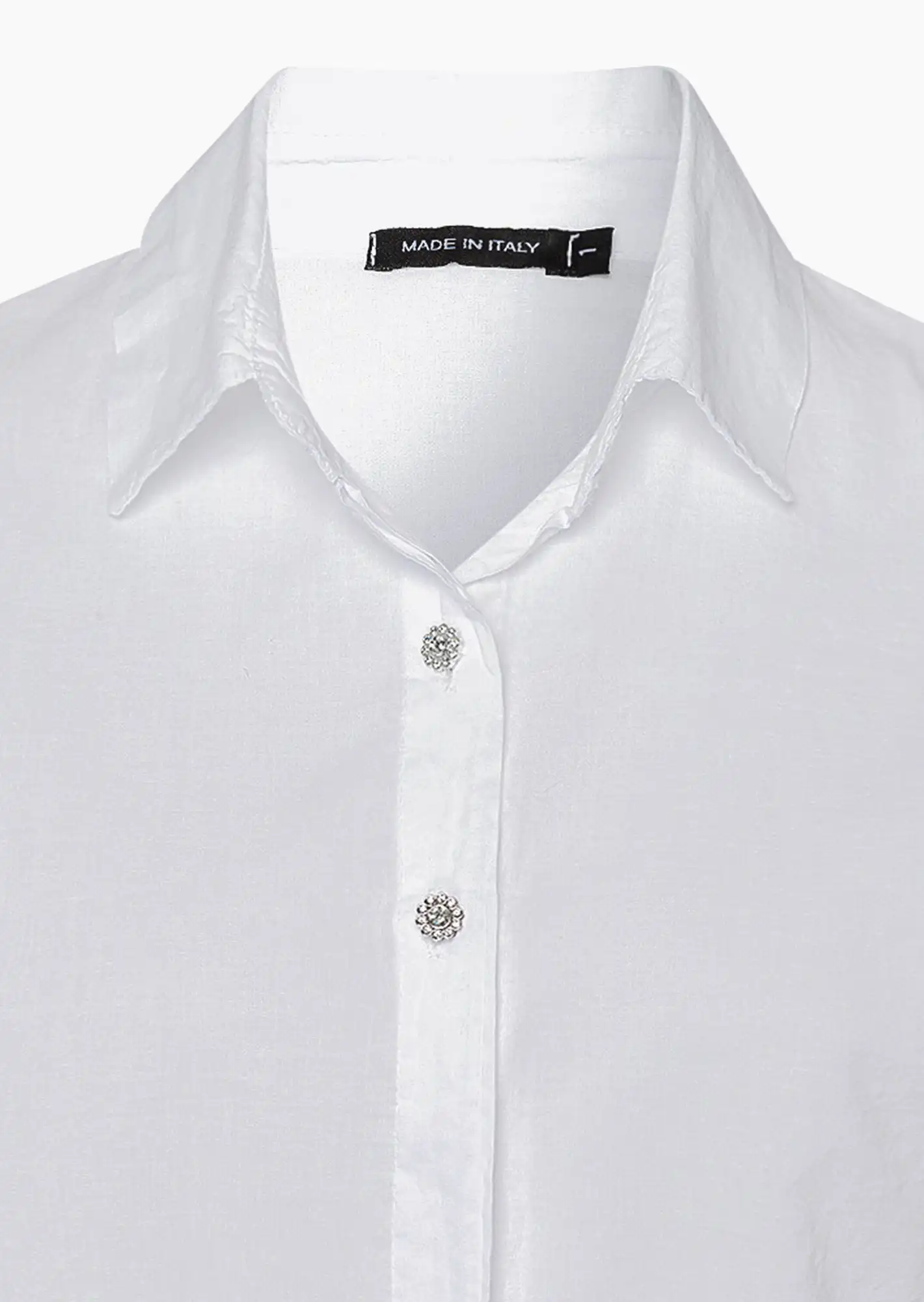 Bluse mit dekorativen Knöpfen, weiß