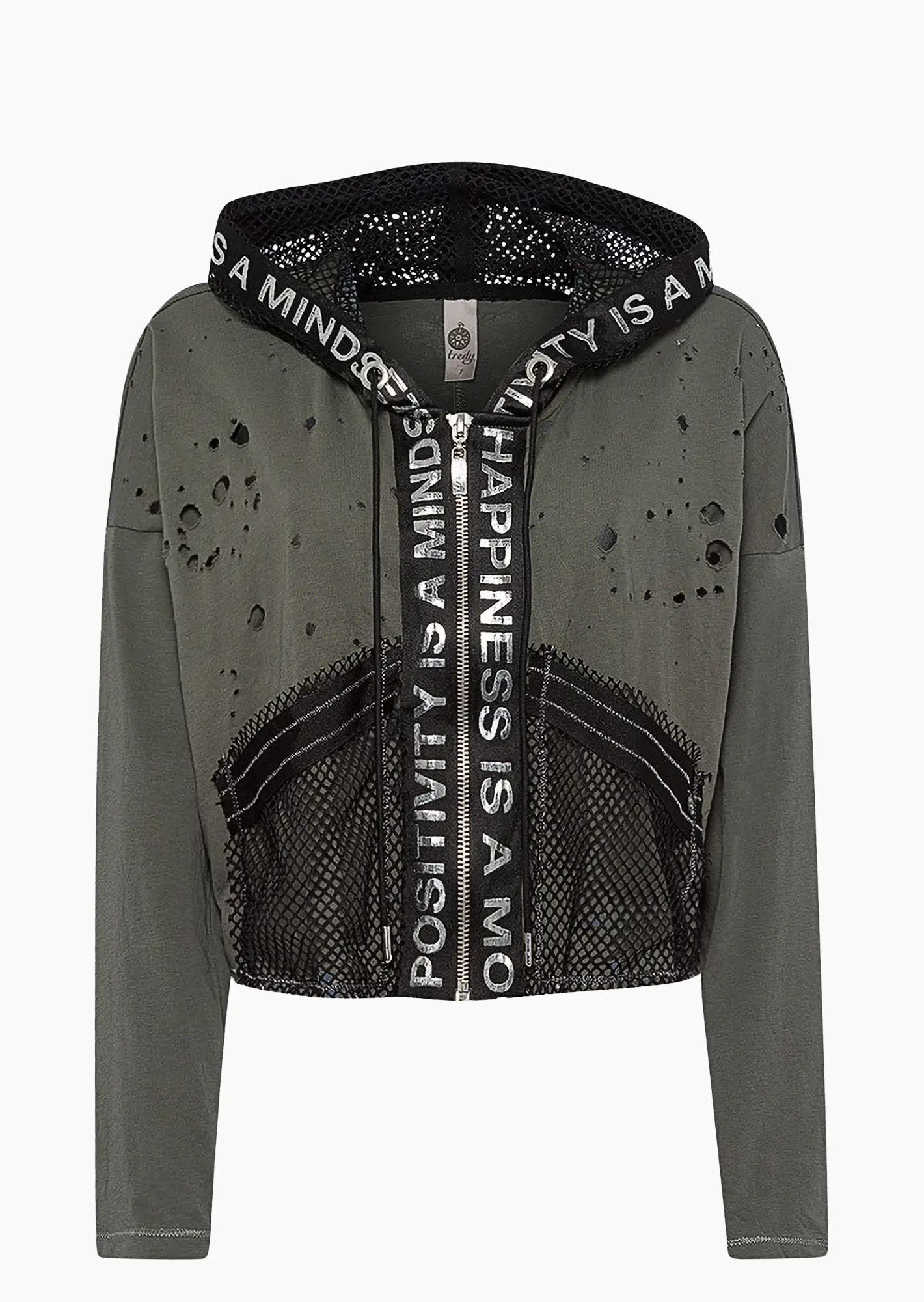 Shirtjacke 'Cropped', oliv