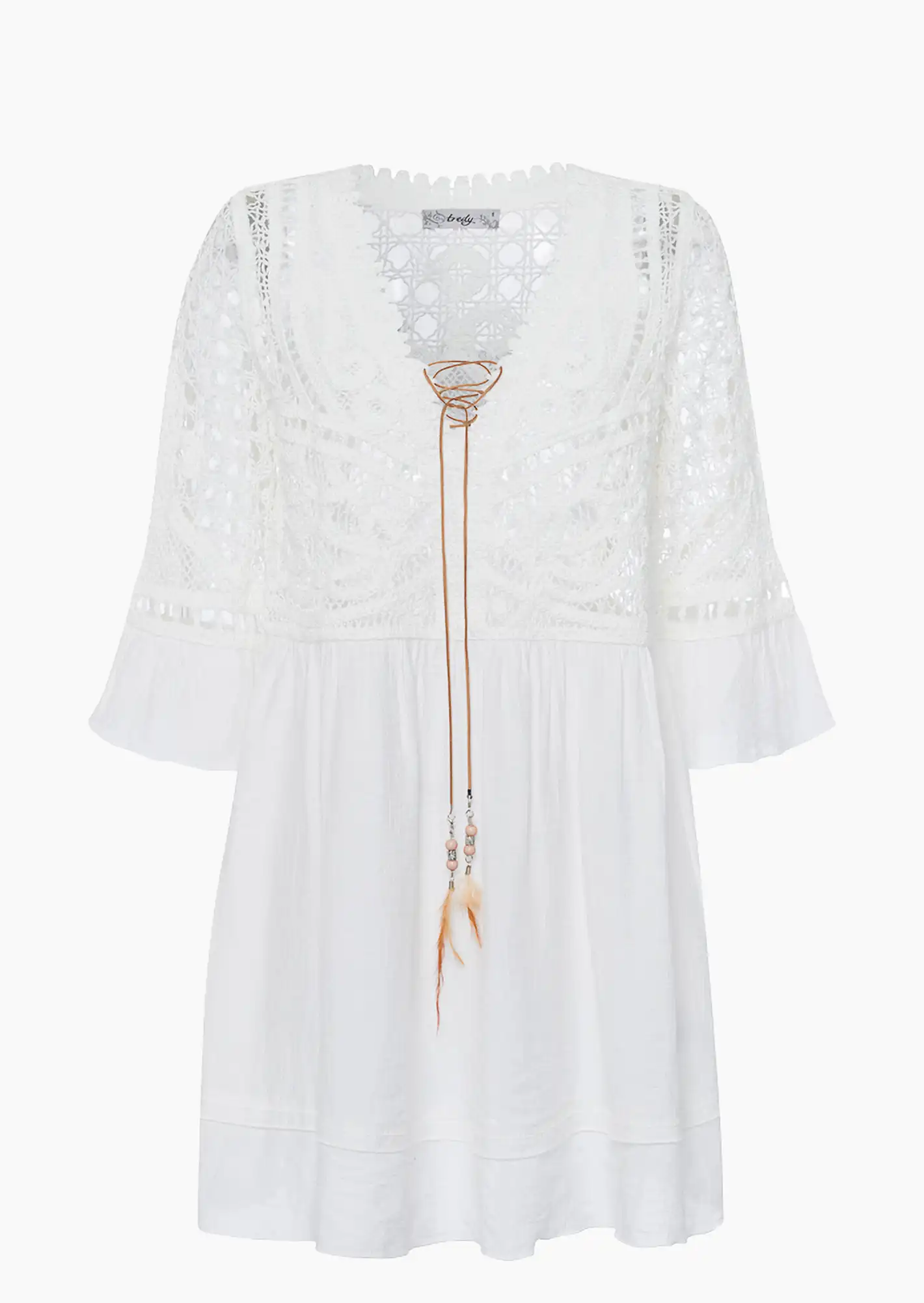 Tunika mit Häkelspitze, offwhite