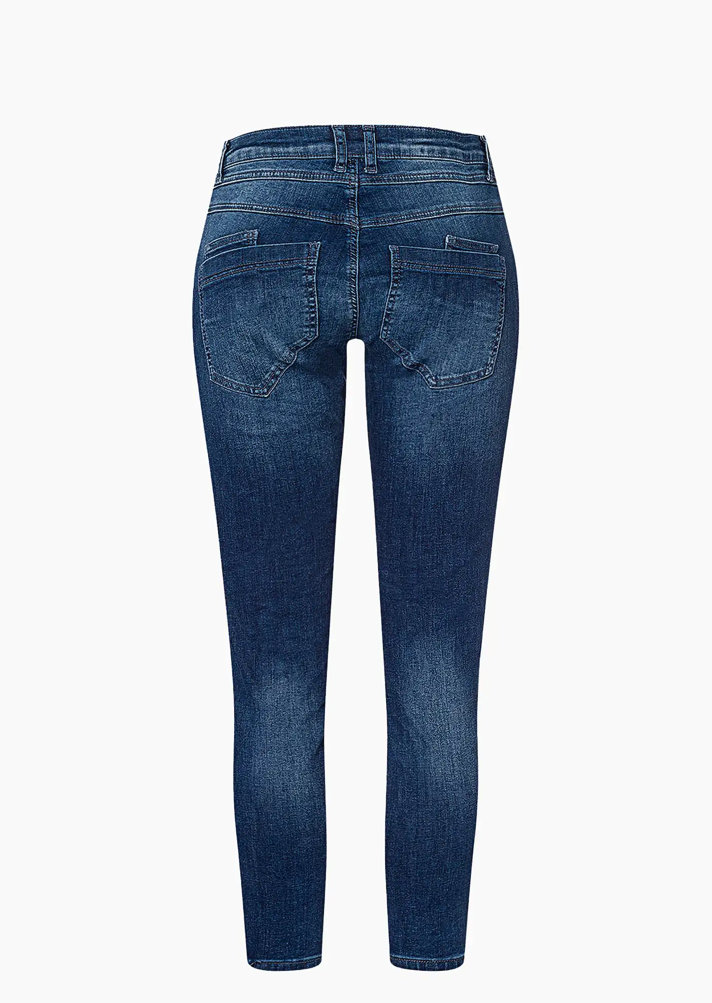 Jeans im destroyed Look, dark blue denim
