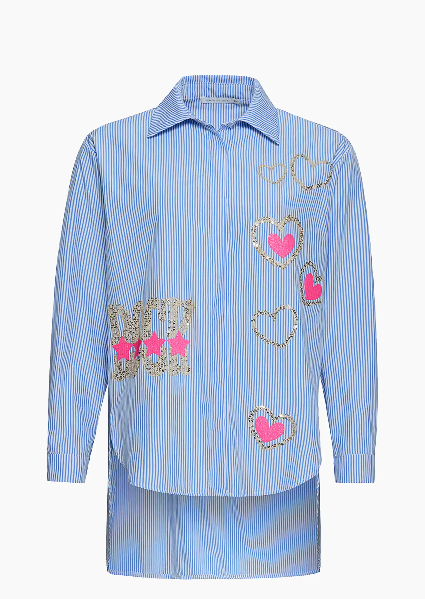 Bluse mit Streifen, blau-weiß