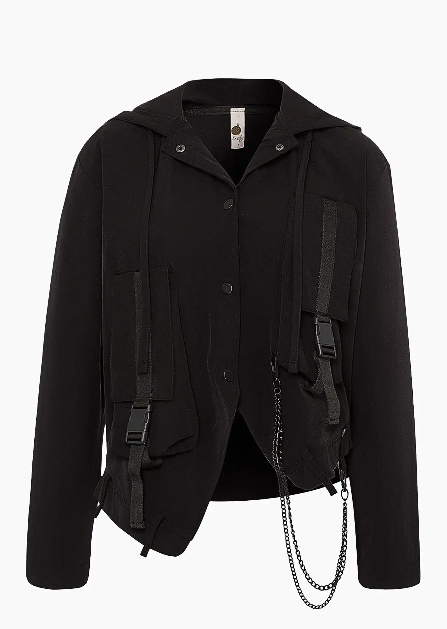 Jacke mit Kette, schwarz