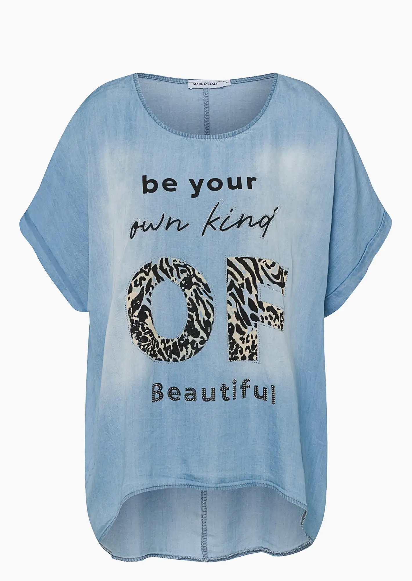 Bluse 'Beautiful', bleached denim