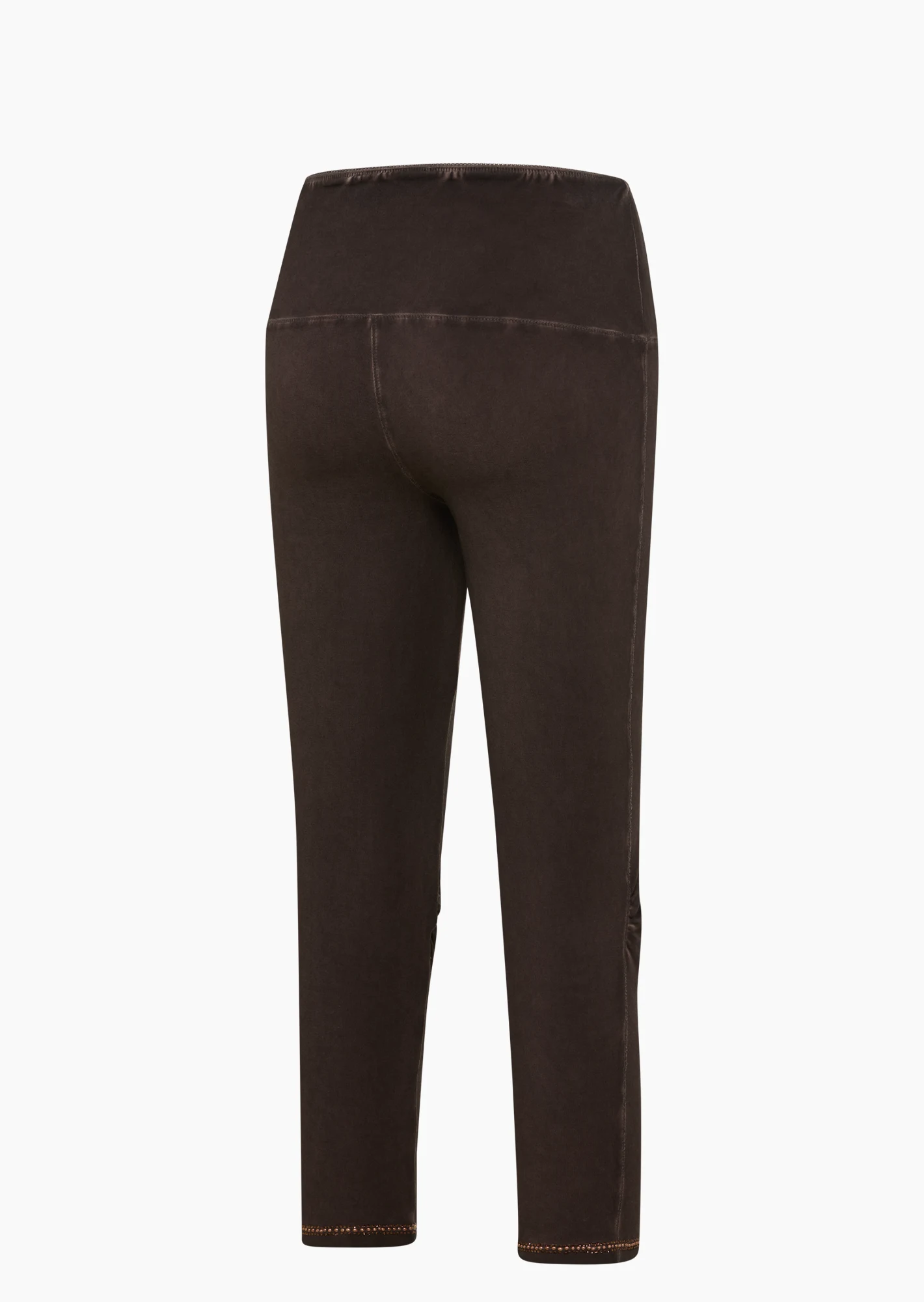 Capri-Leggings mit Ziersteinen, mocca
