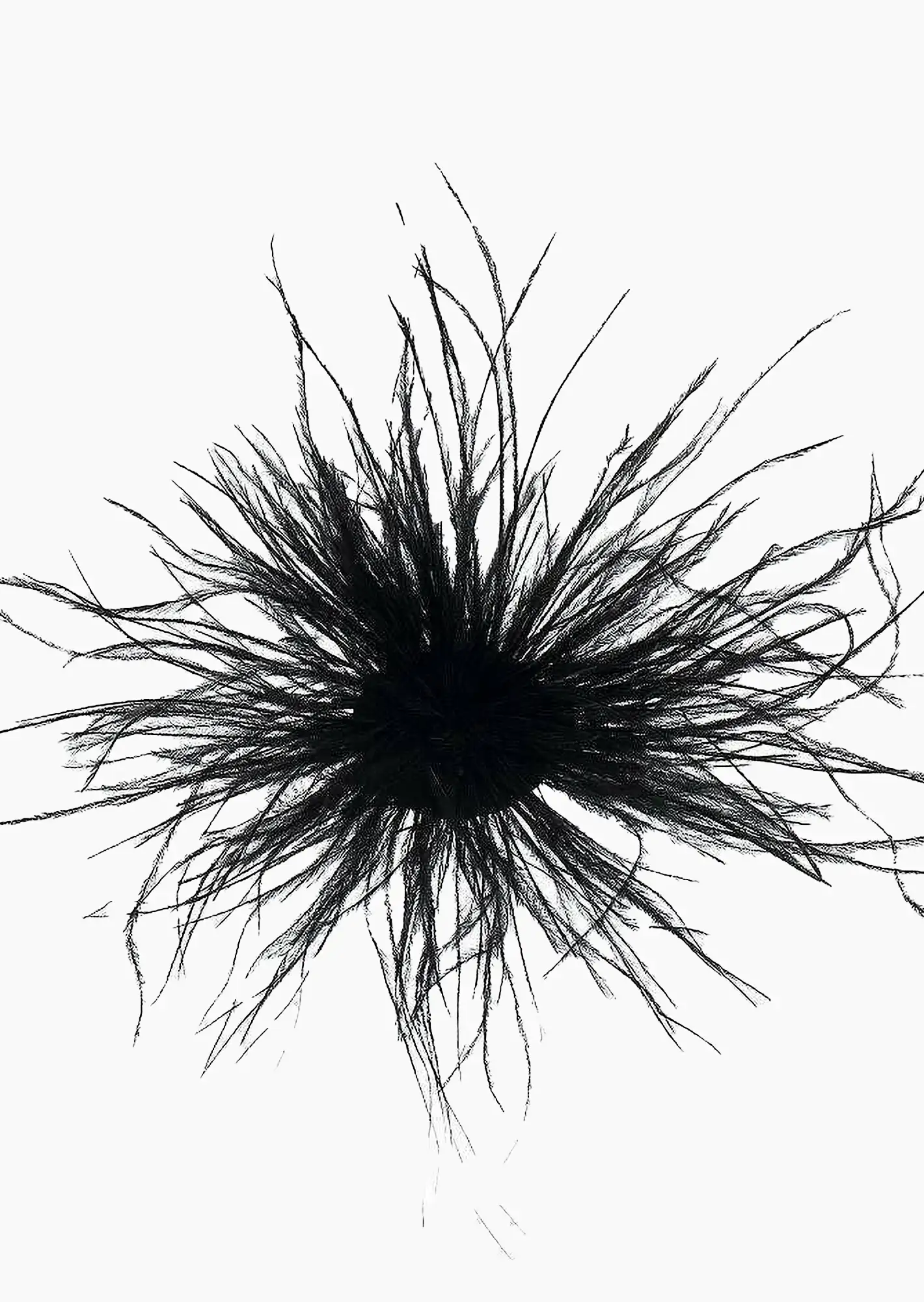vielseitige Brosche 'Feder', schwarz