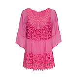 Bluse seidiger Glanz, pink fluro 
